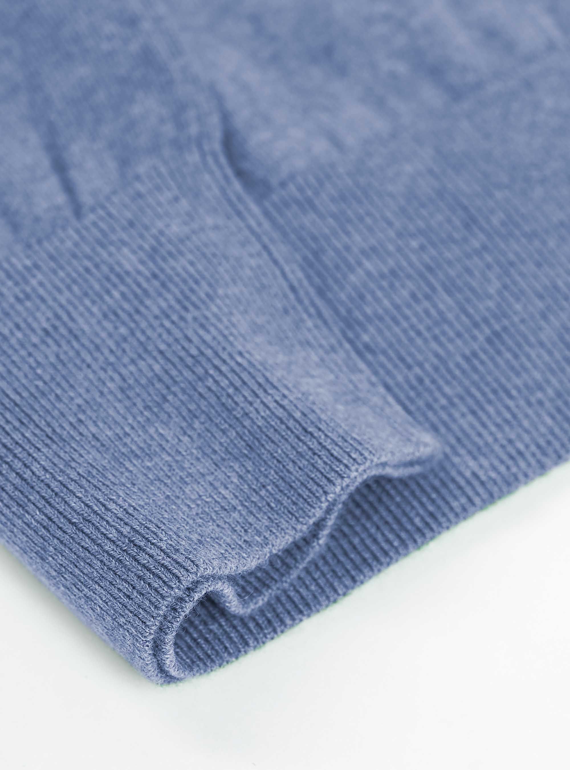Maglia girocollo in cotone seta cashmere, AZZURRO