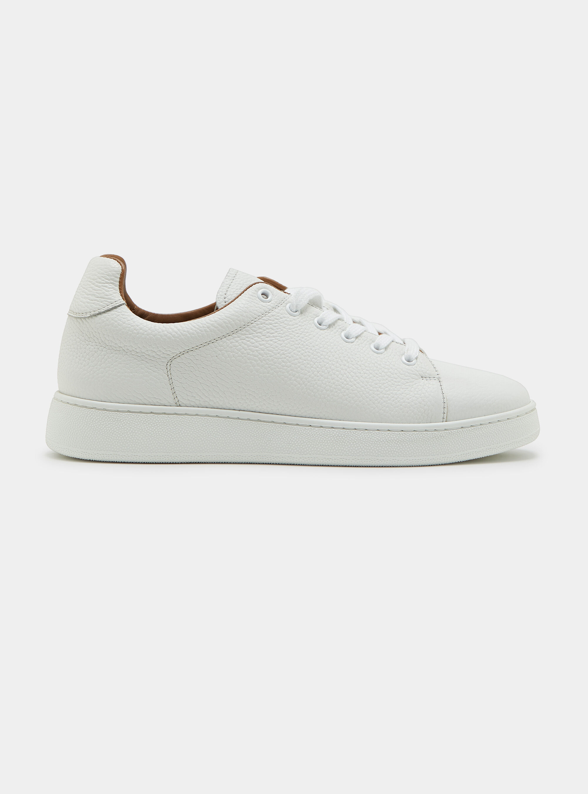Grained leather trainers