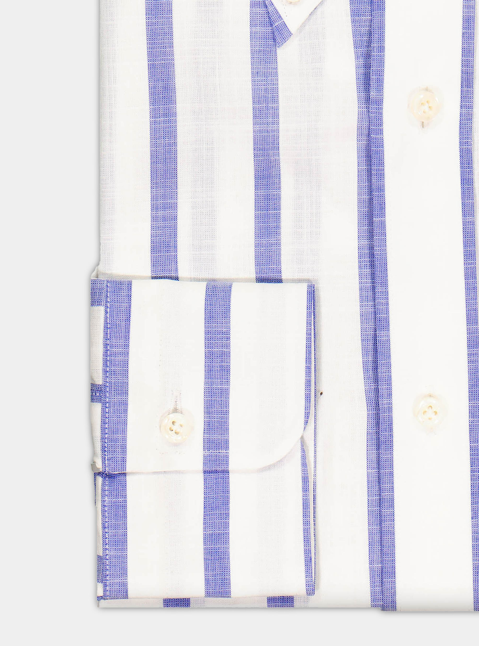 Button-down collar cotton muslin shirt, BLUE