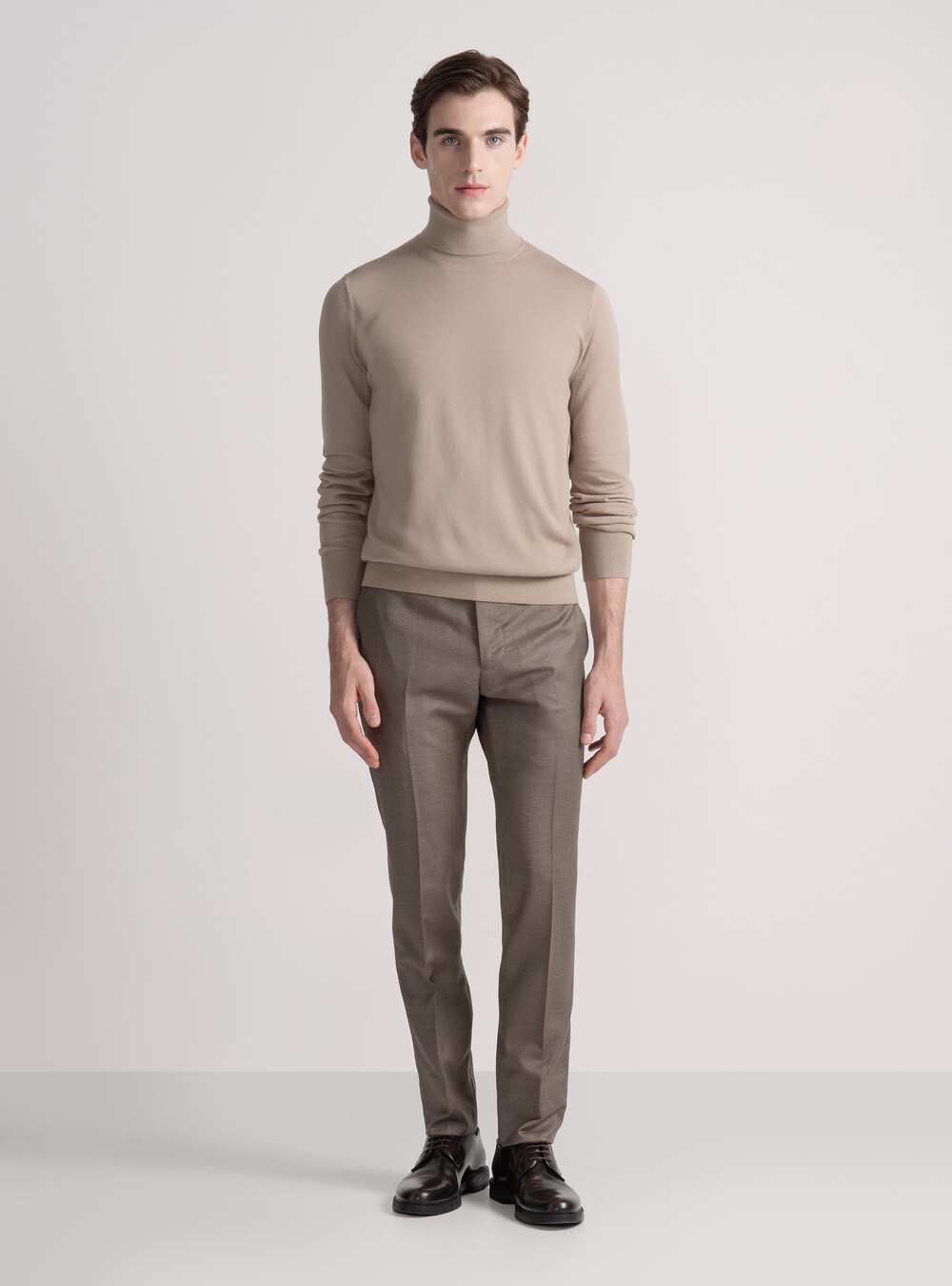 Dolcevita in cotone seta e cashmere, SABBIA Dolcevita in cotone seta e cashmere