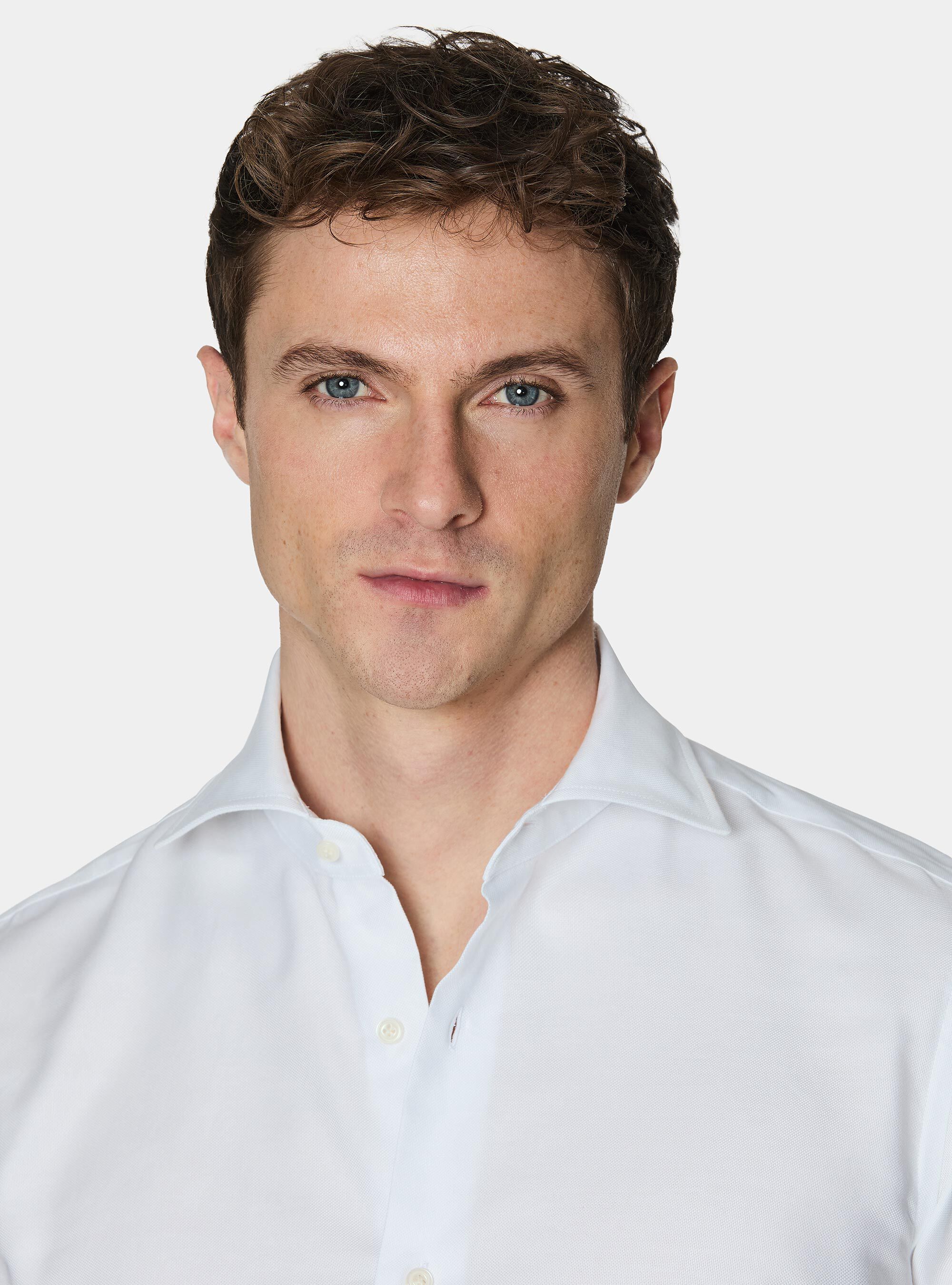 Camicia in cotone oxford, BIANCO