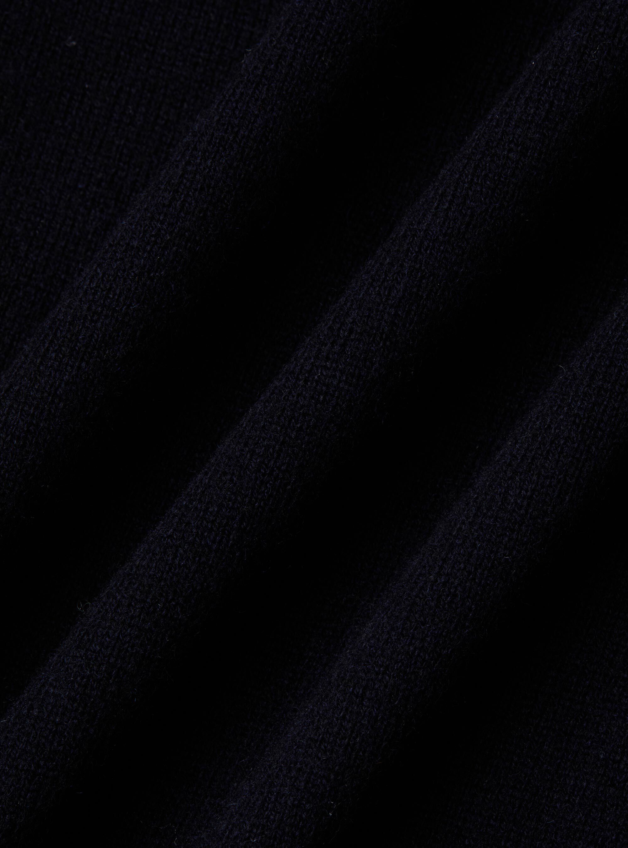 Pull demi-zip en m&eacute;lange de laine avec coudi&egrave;res, BLEU MARINE
