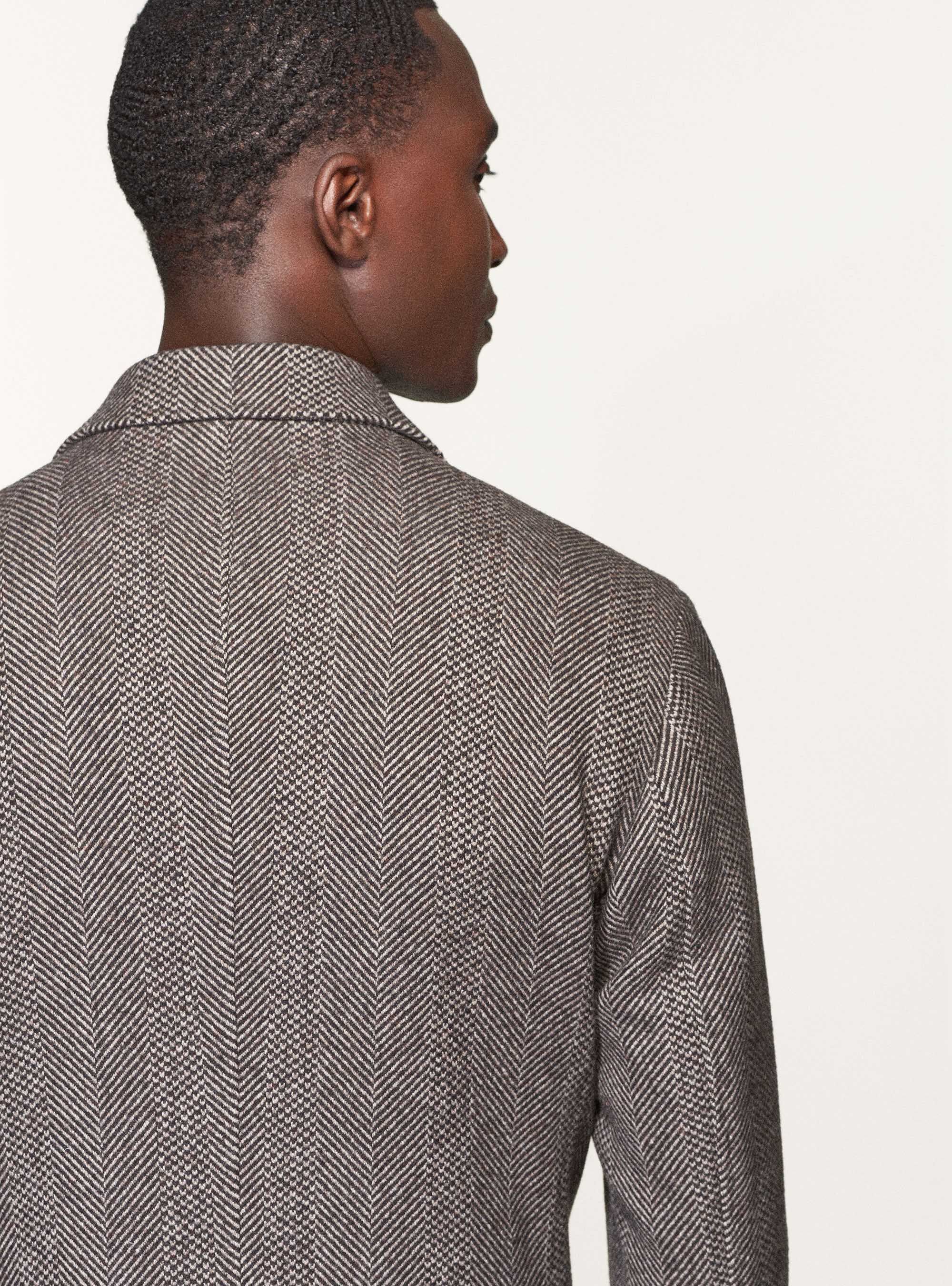 Cappotto in misto lana spigata