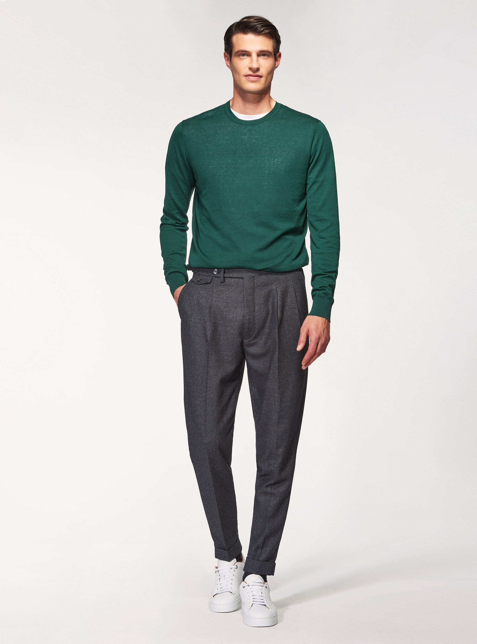 Silk cotton crew neck sweater GutteridgeEU Men s catalog