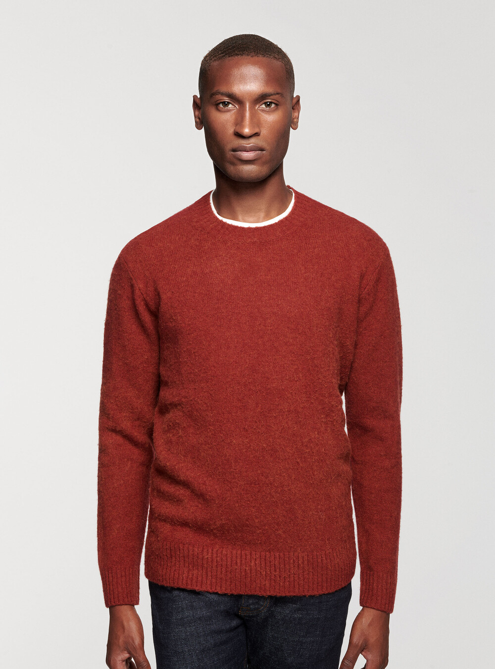 Brushed wool crew-neck sweater | GutteridgeUS | Men's catalog ...