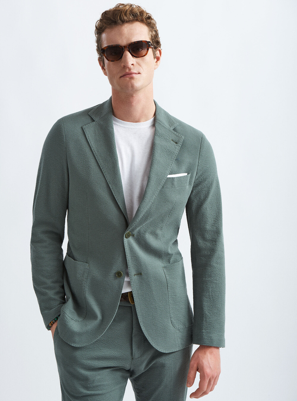 Stretch cotton seersucker suit blazer | GutteridgeUS | catalog ...