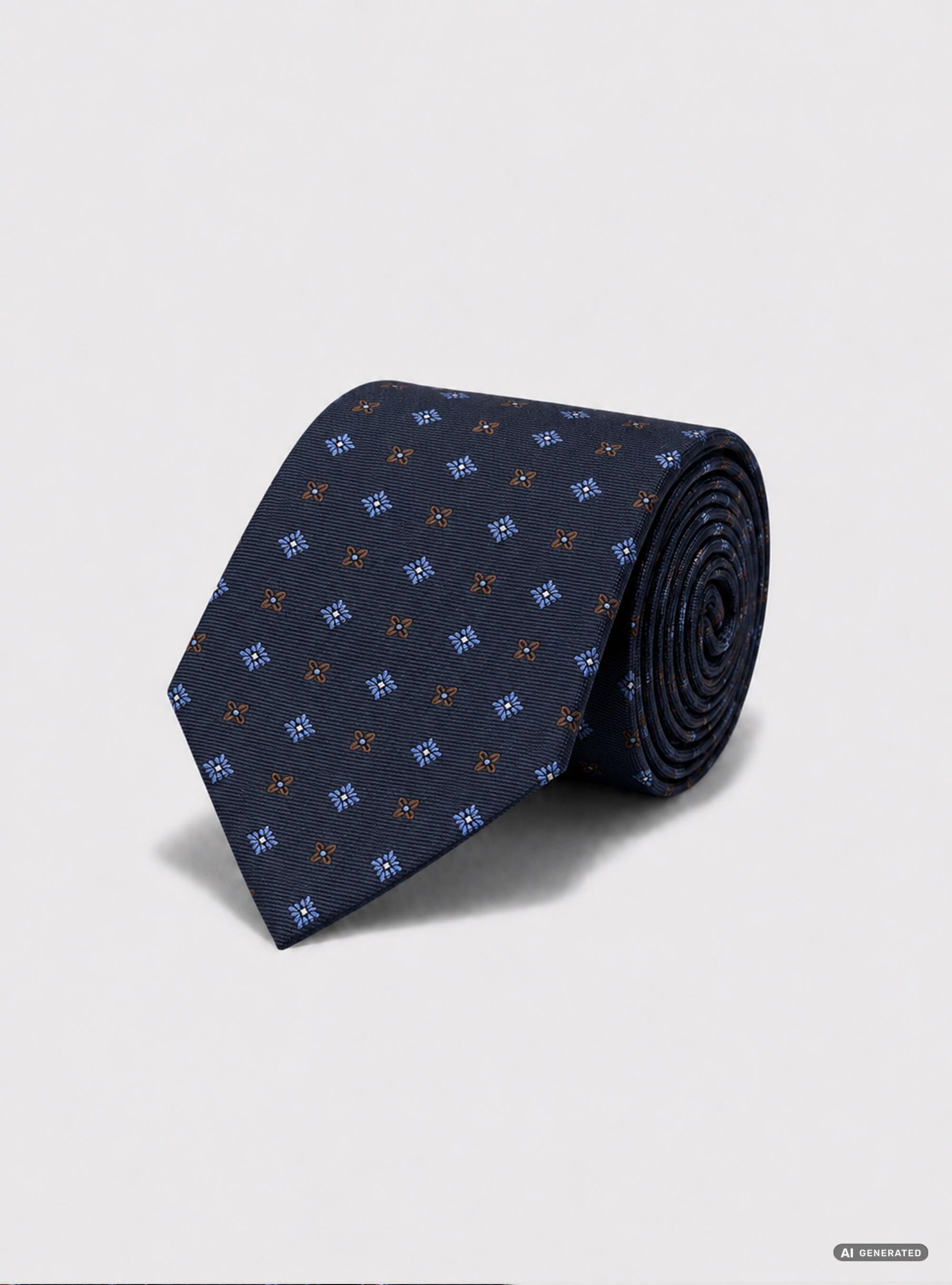 Cravatta in seta jacquard con microfantasia fiori