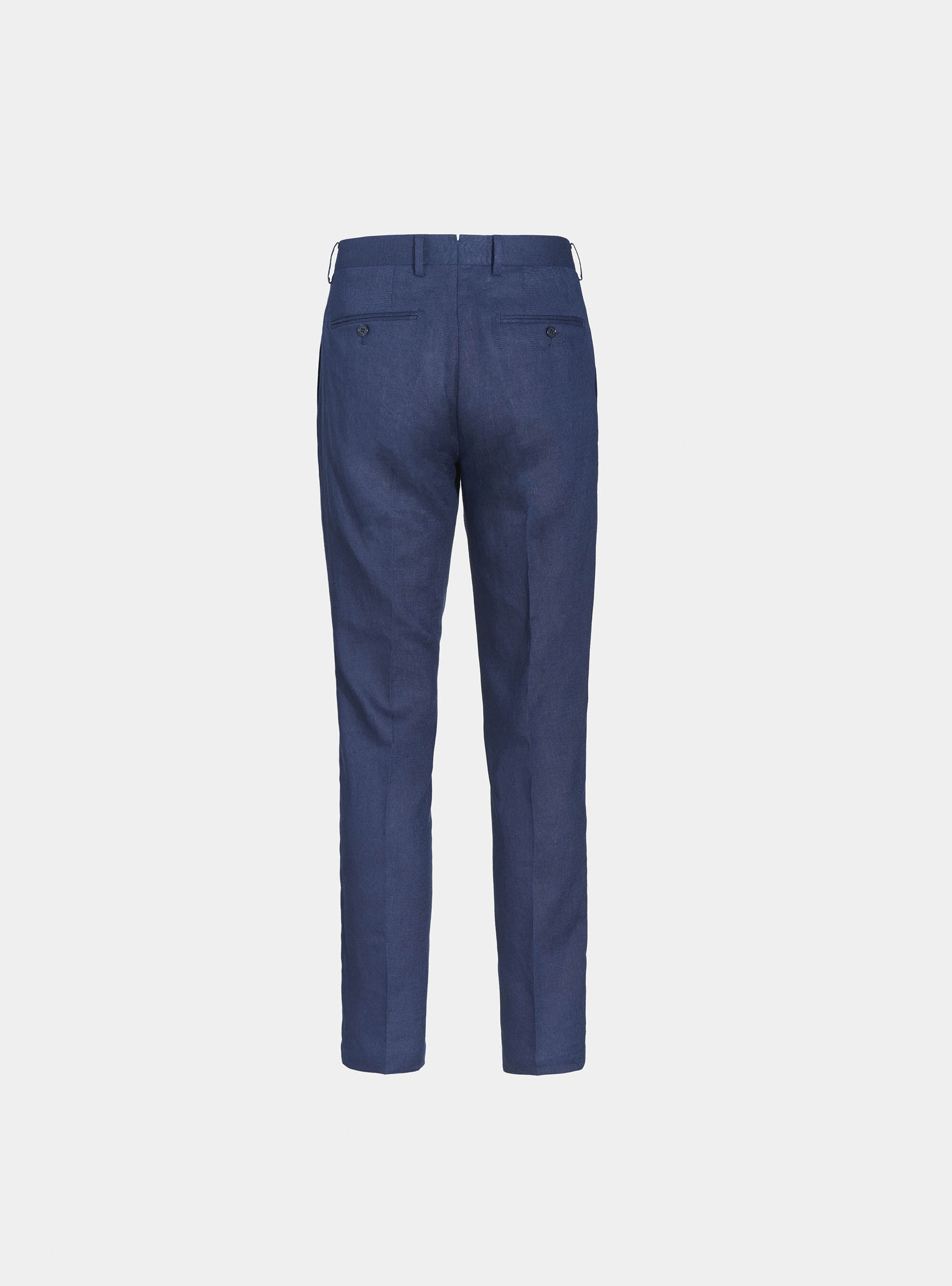 Pantaloni per abito in puro lino, BLU NAVY