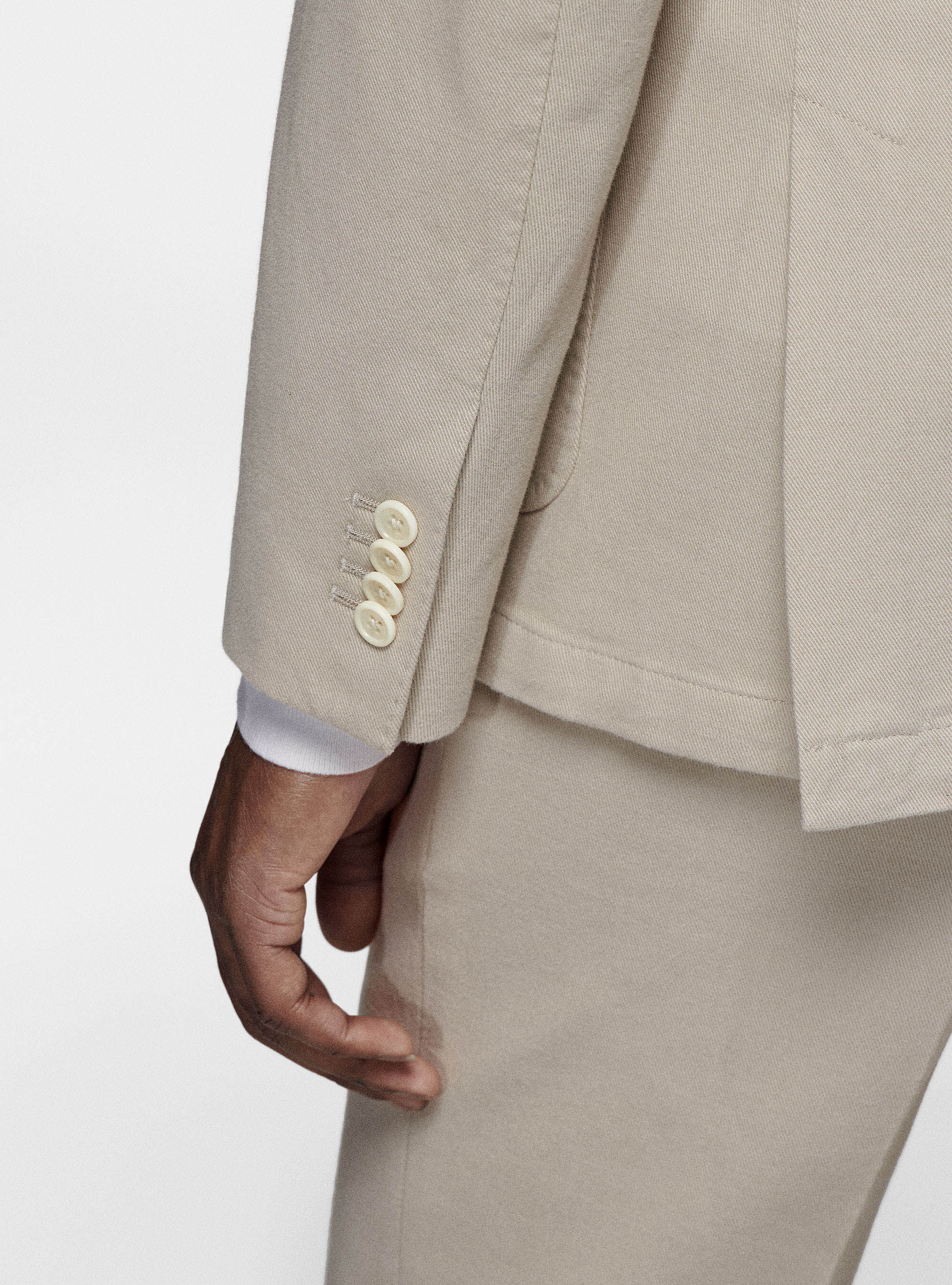 Americana de algod&oacute;n y cachemira, CRUDO