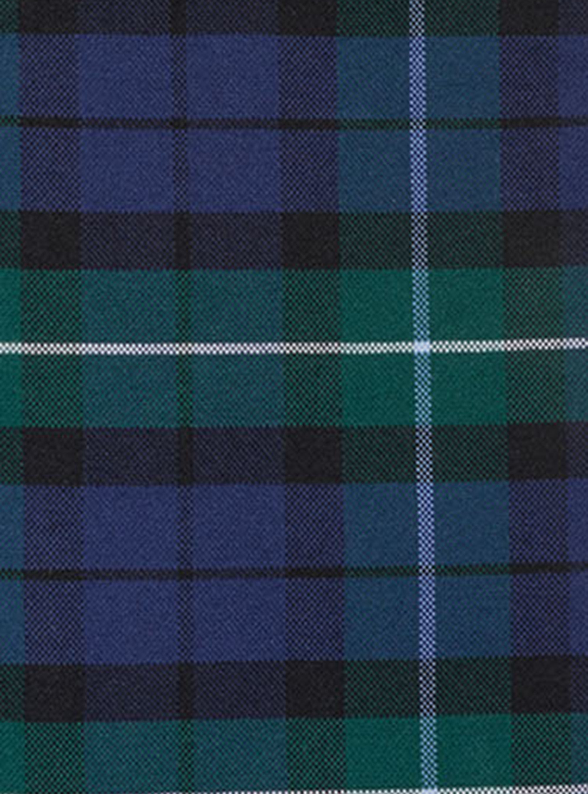 Semi-open collar french collar shirt in tartan cotton, BLUE