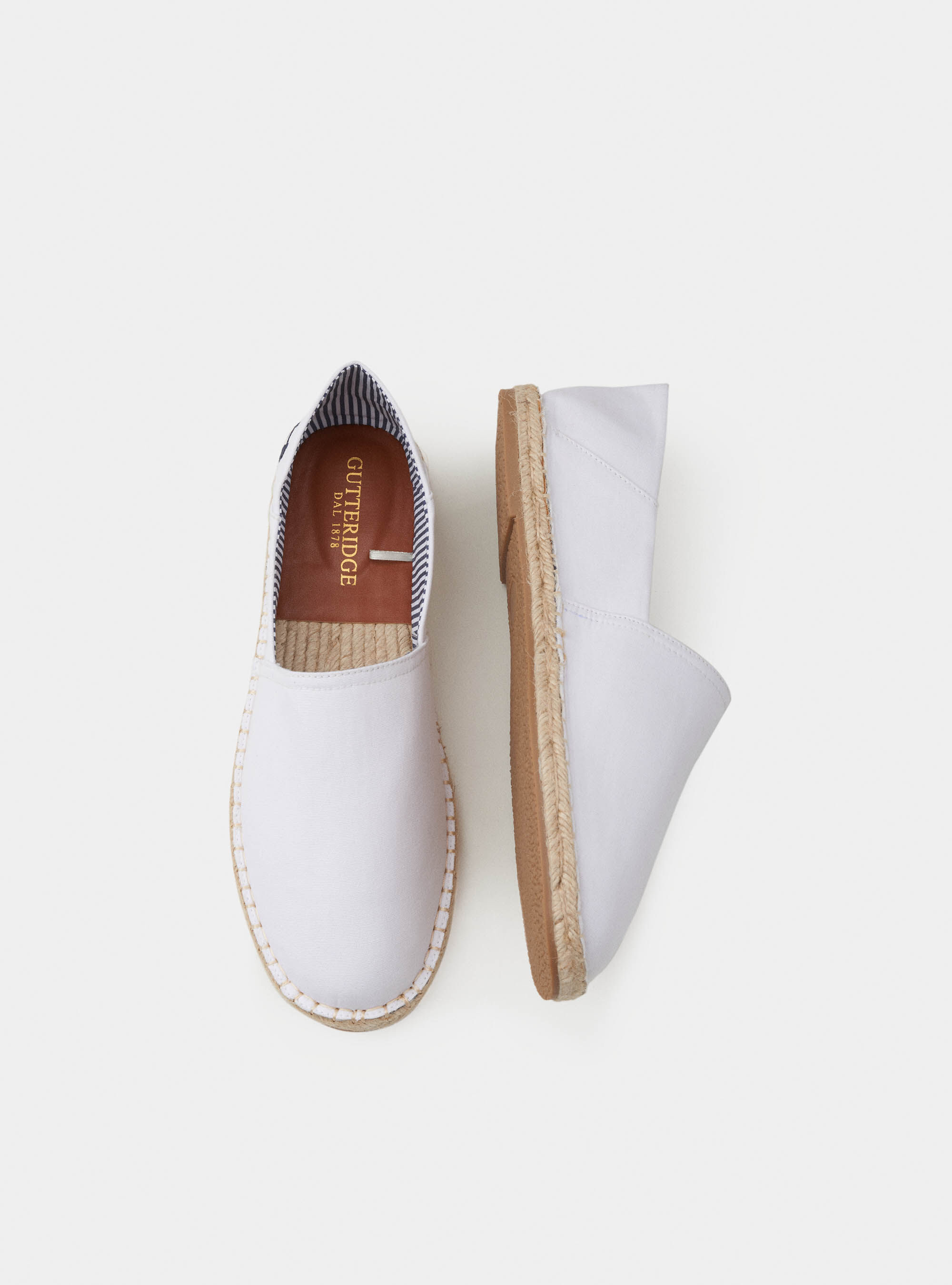 Espadrillas in canvas con logo, BIANCO