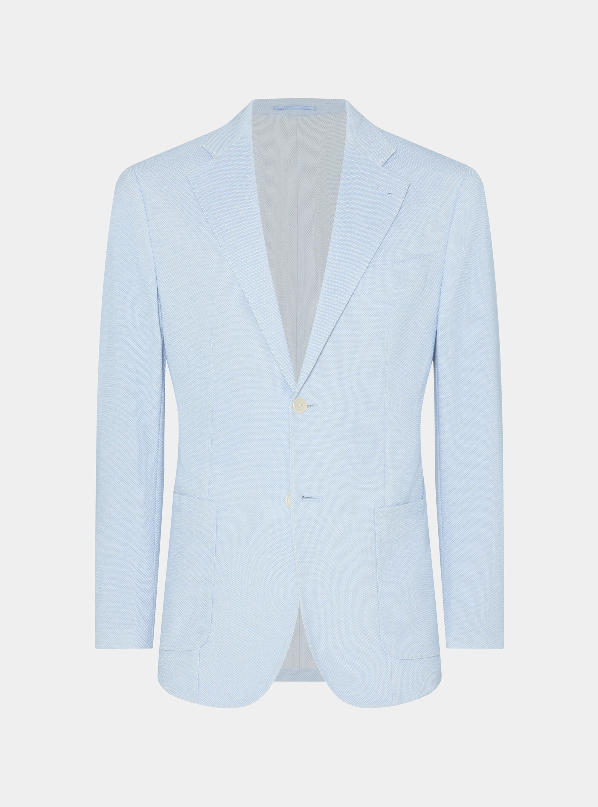 Giacca jersey in misto cotone, AZZURRO