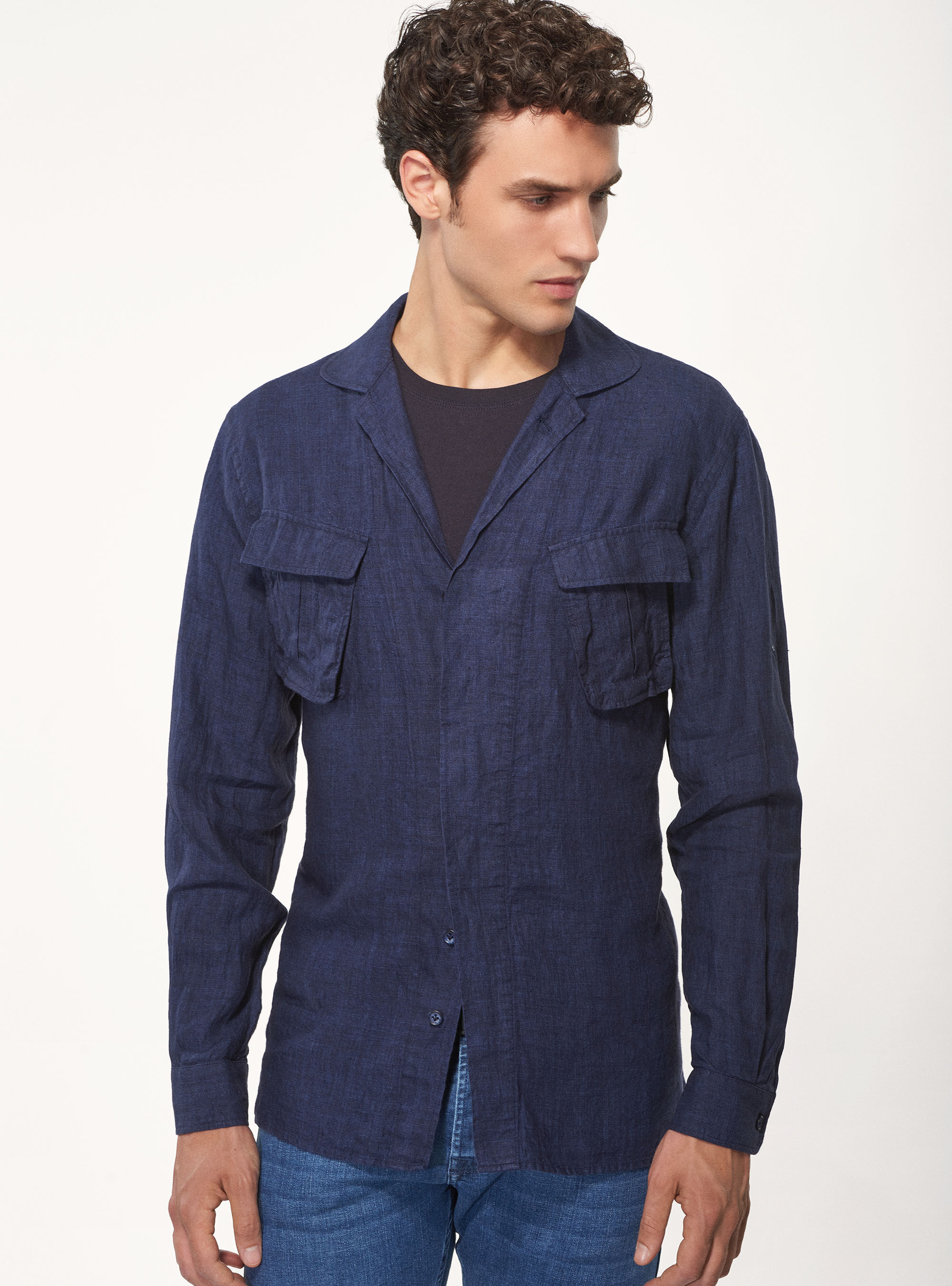 Giacca camicia in 100% lino