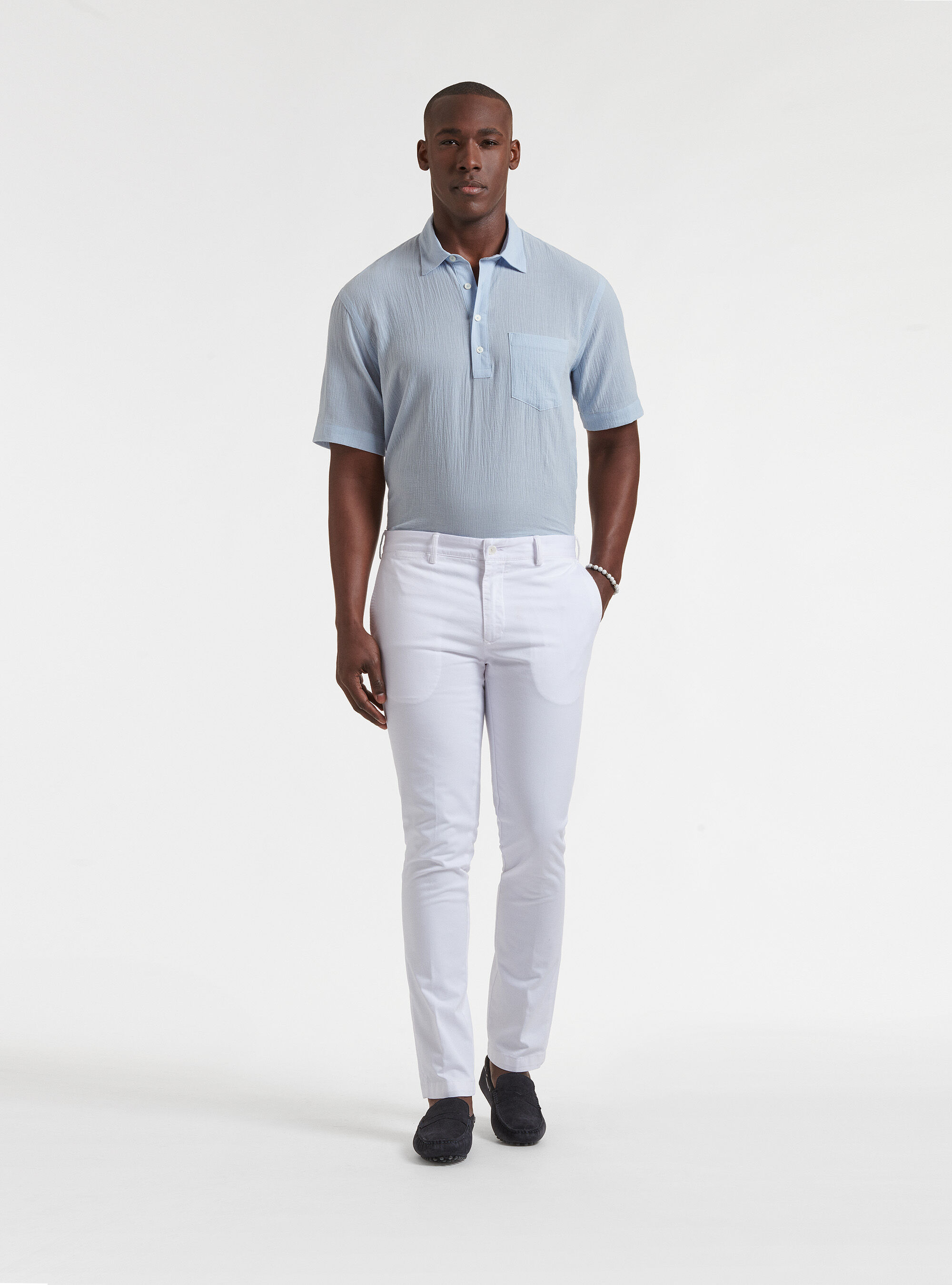 White deals stretch trousers