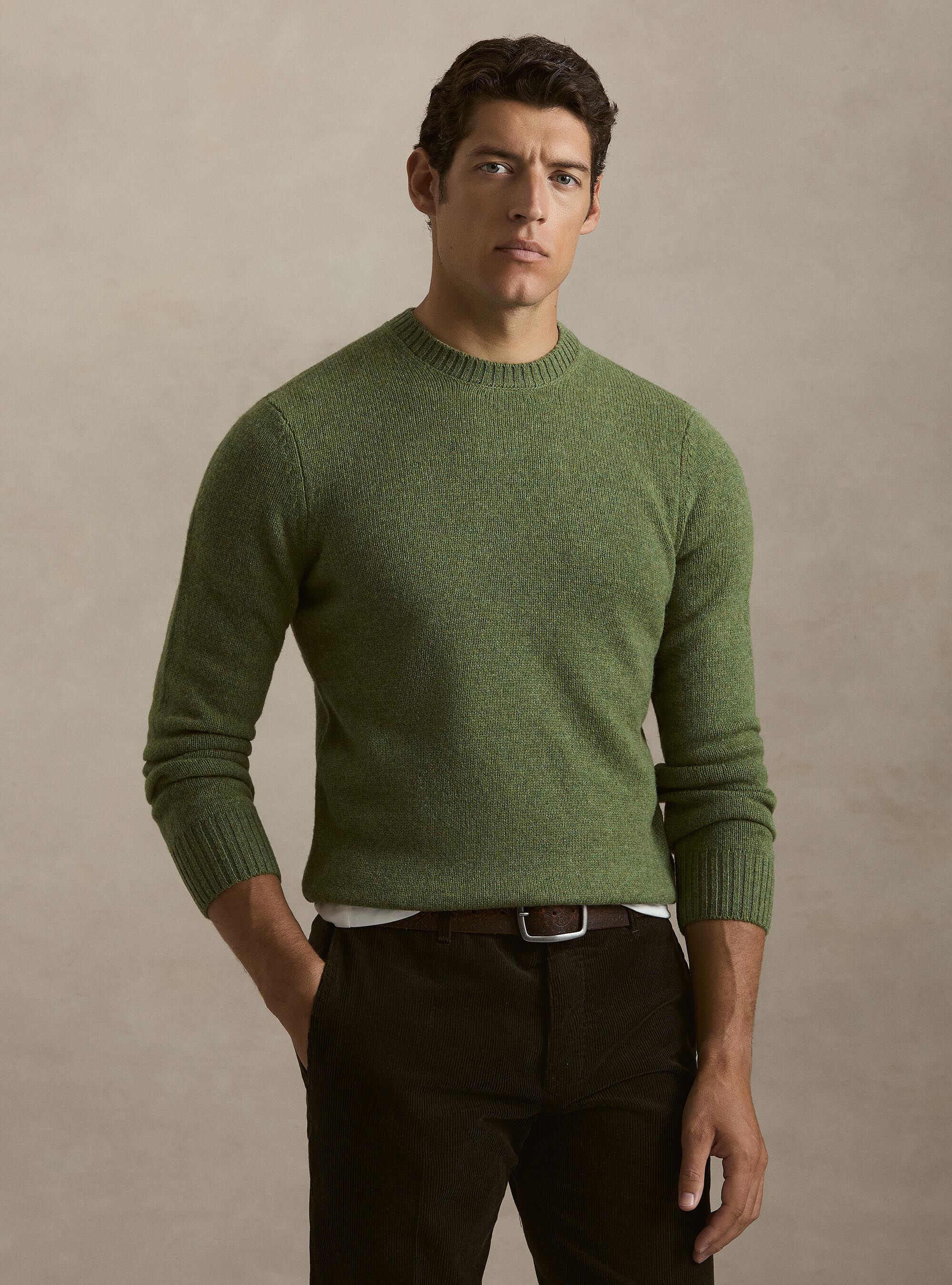 Pure Shetland wool crewneck sweater