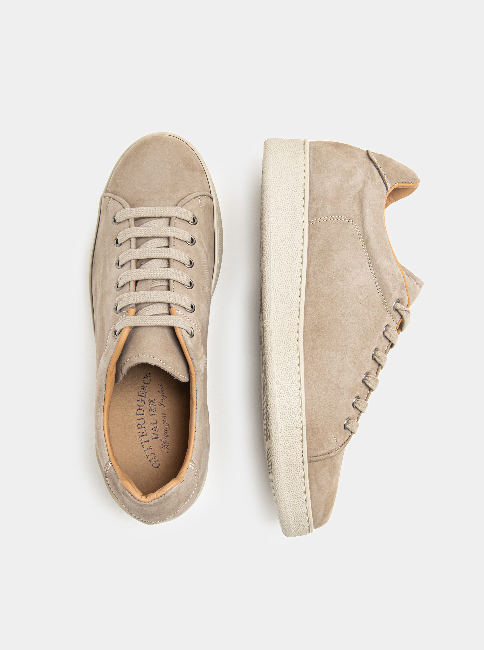 Sneakers in suede, ECRU