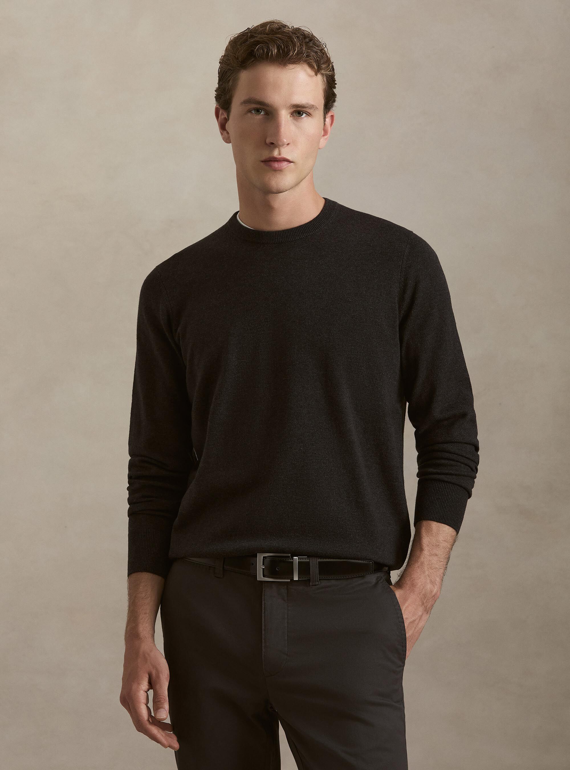 Girocollo in maglia in lana poliammide cashmere