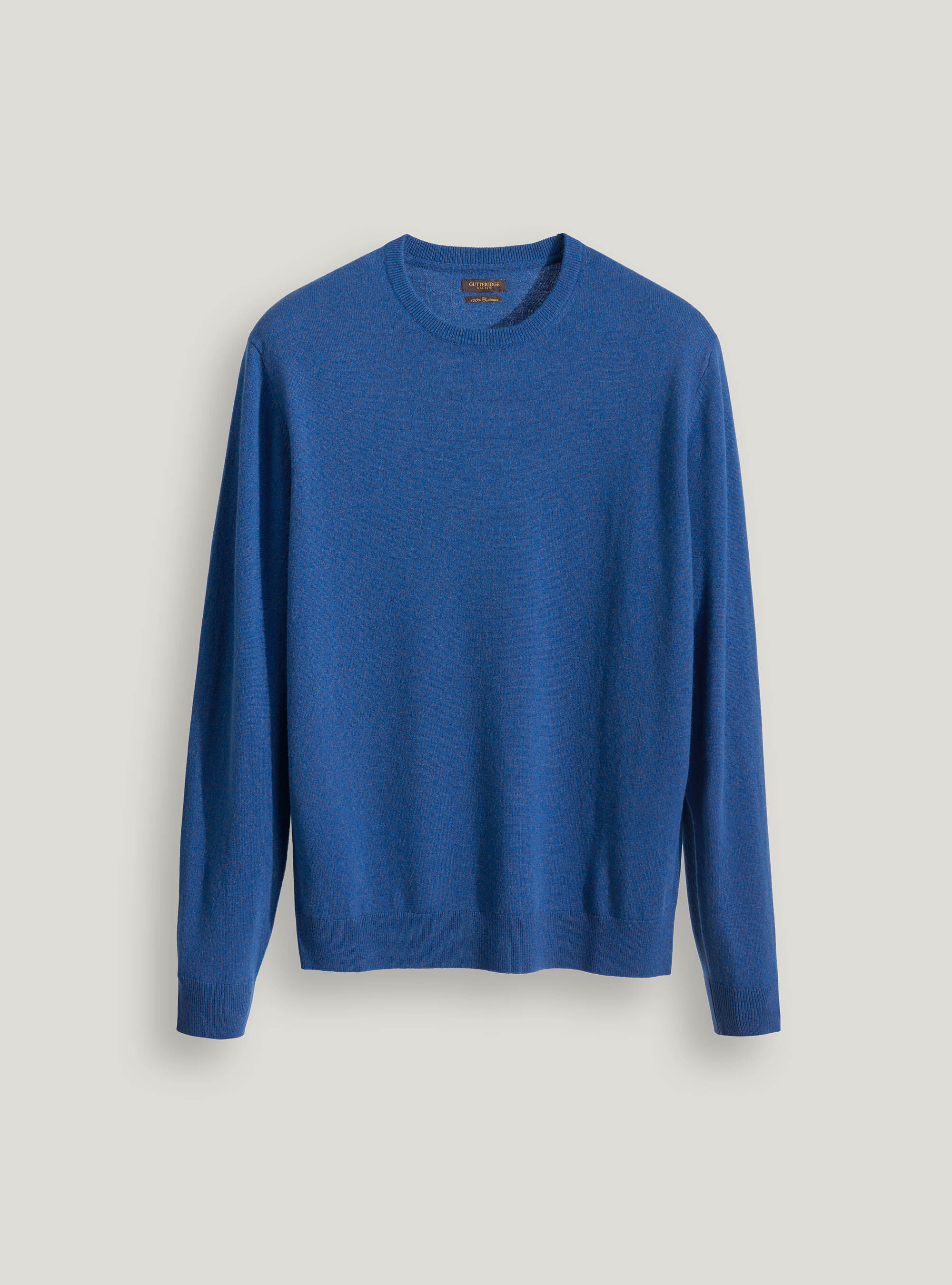 Jersey de cachemira con cuello redondo, GRIS CLARO