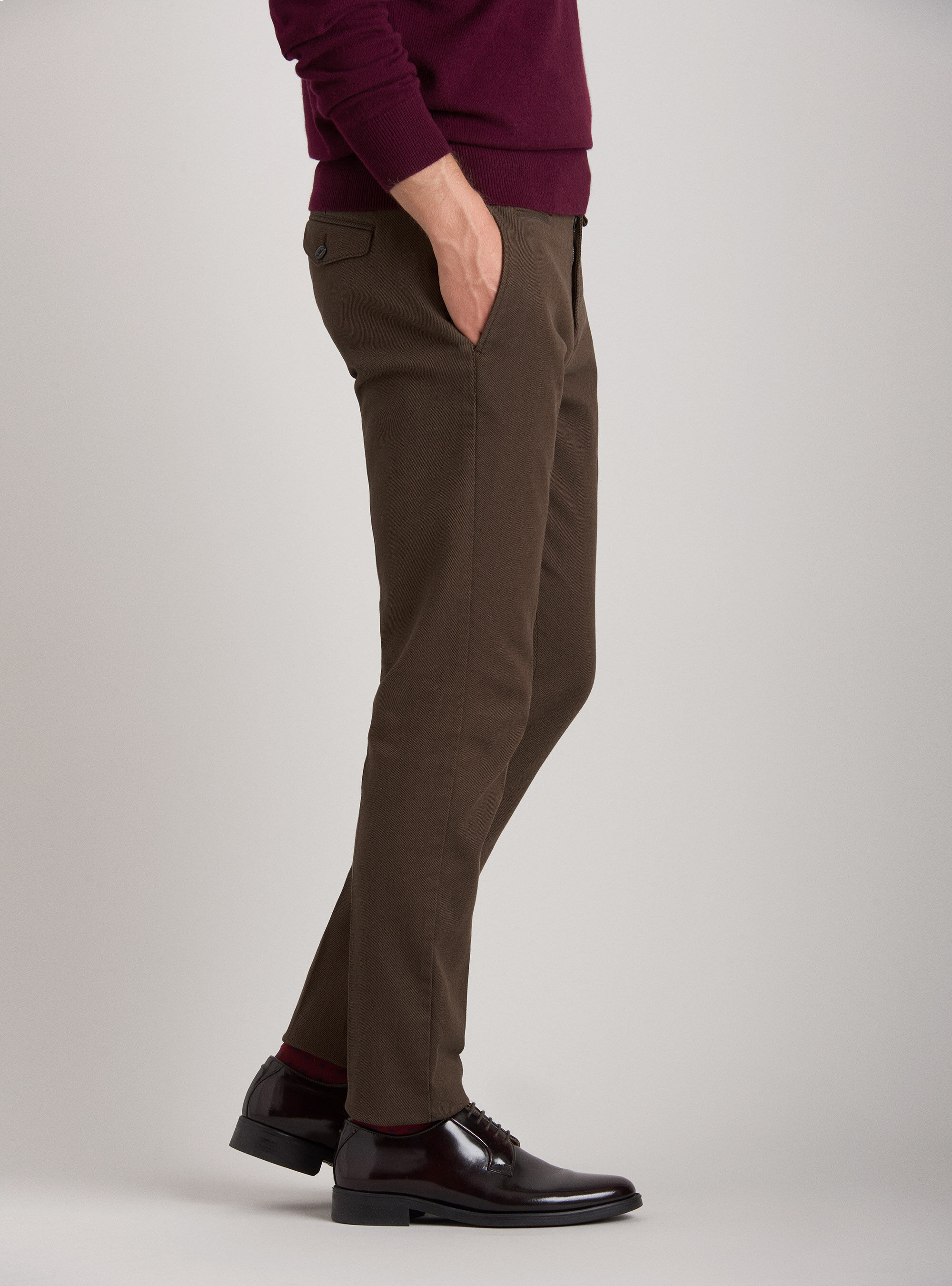Dark brown slim fit chinos Clearance