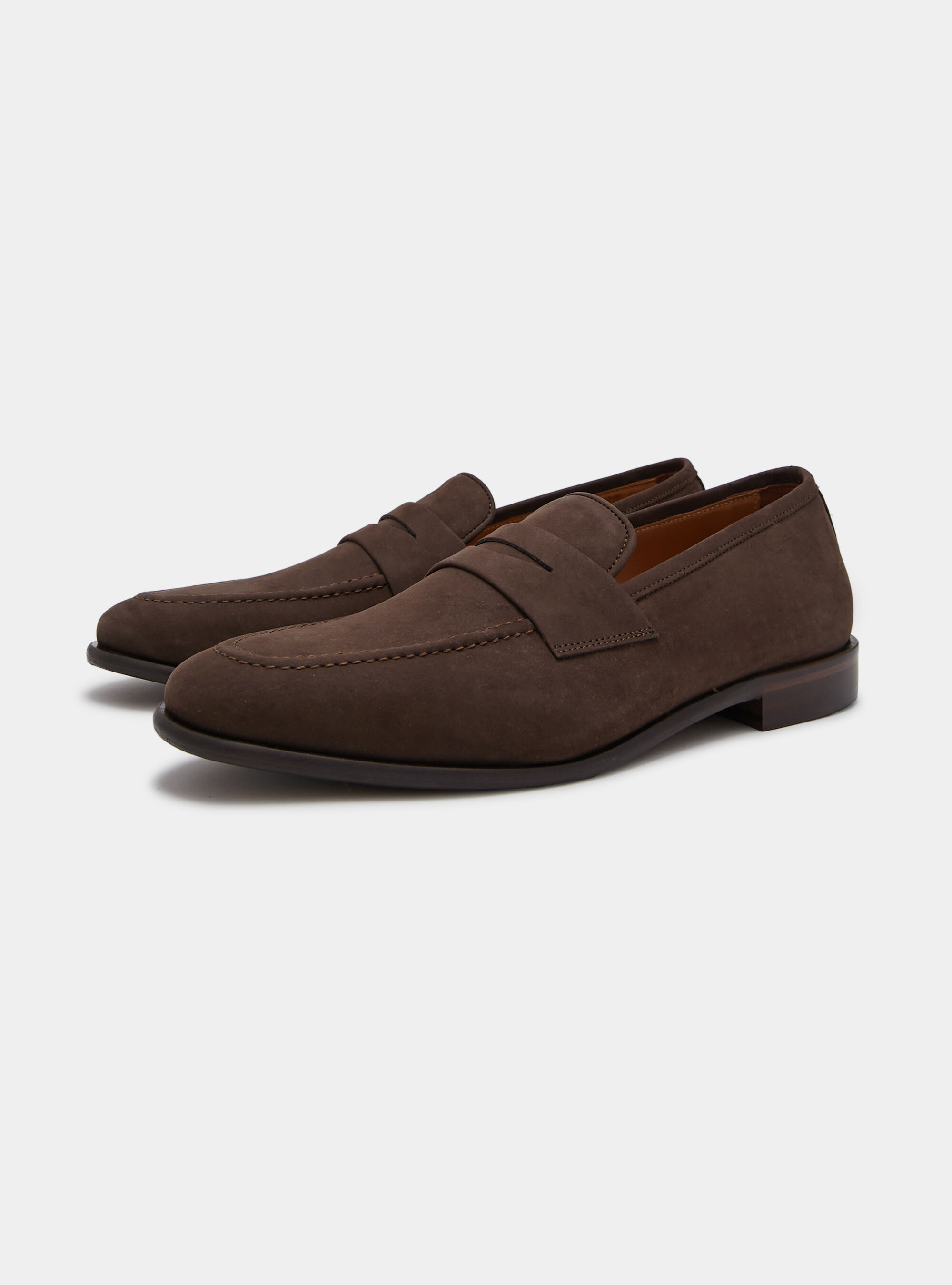 Nubuk loafers, BROWN