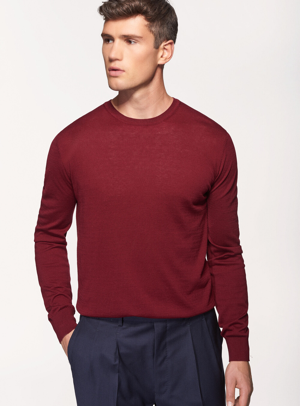 Silk cotton crew-neck sweater | GutteridgeUS | Men's catalog-gutteridge ...