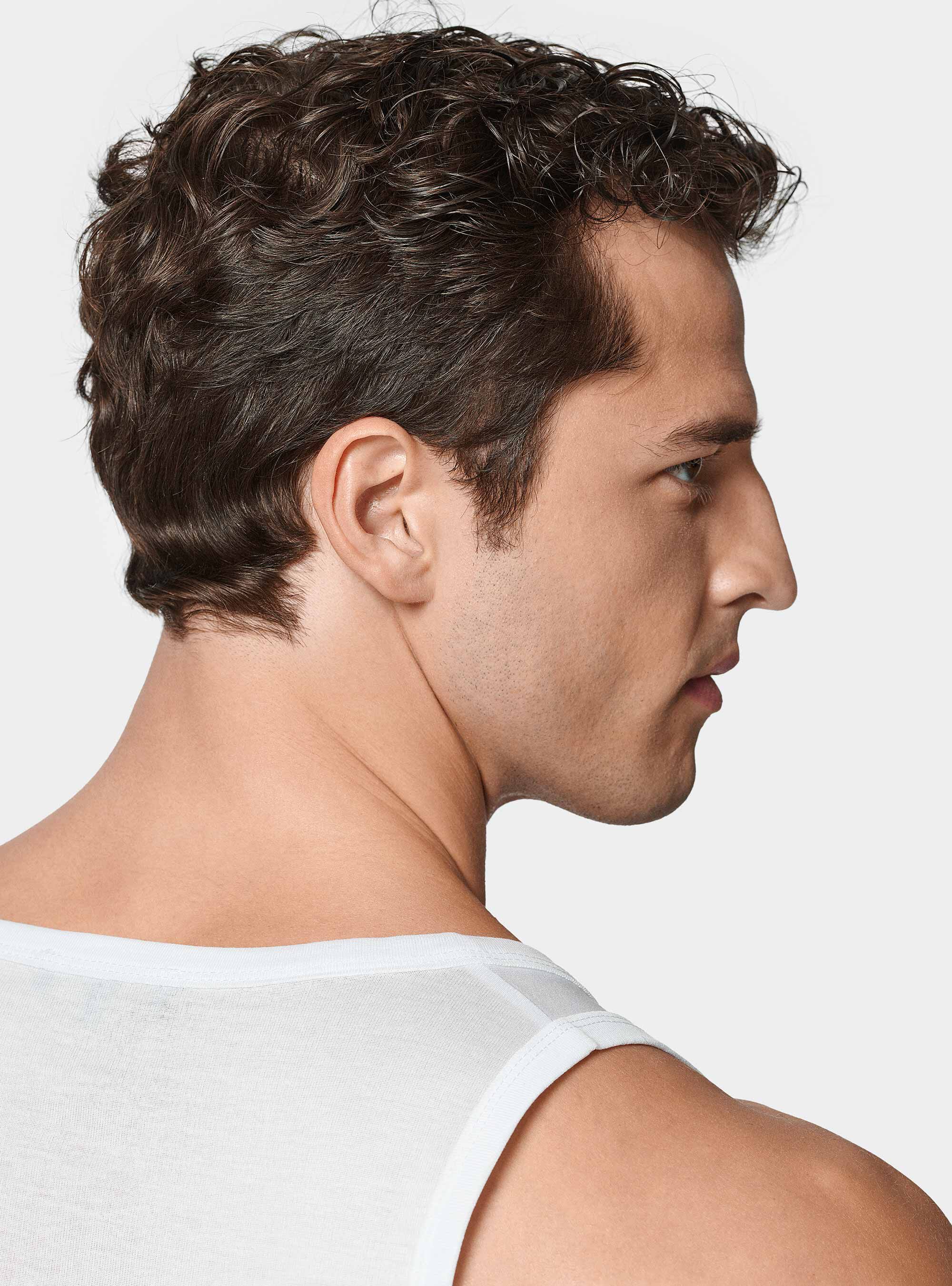 Camiseta de tirantes de hilo de algod&oacute;n, BLANCO