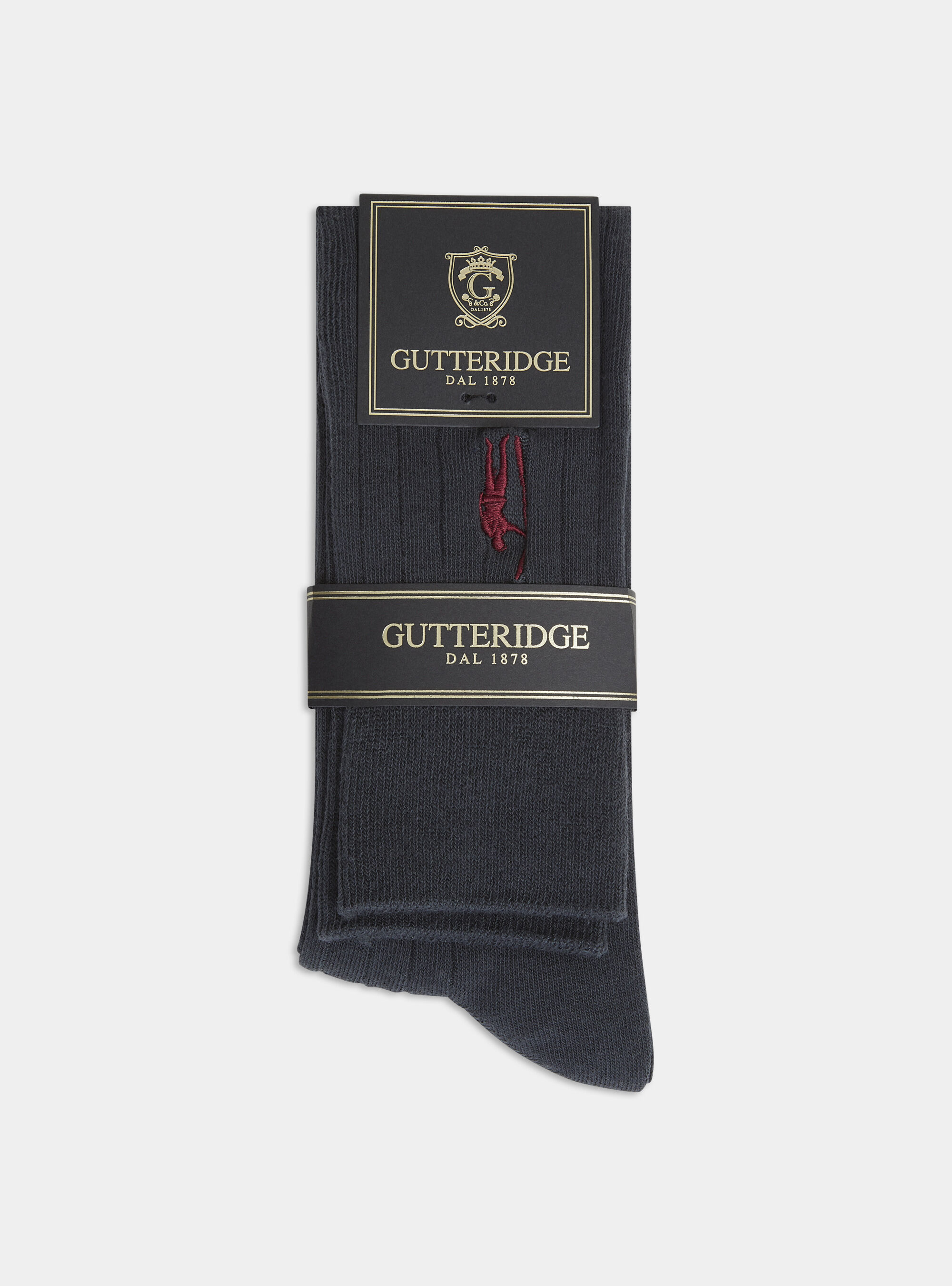 Calcetines de mezcla de algod&oacute;n acanalado, GRIS MARENGO