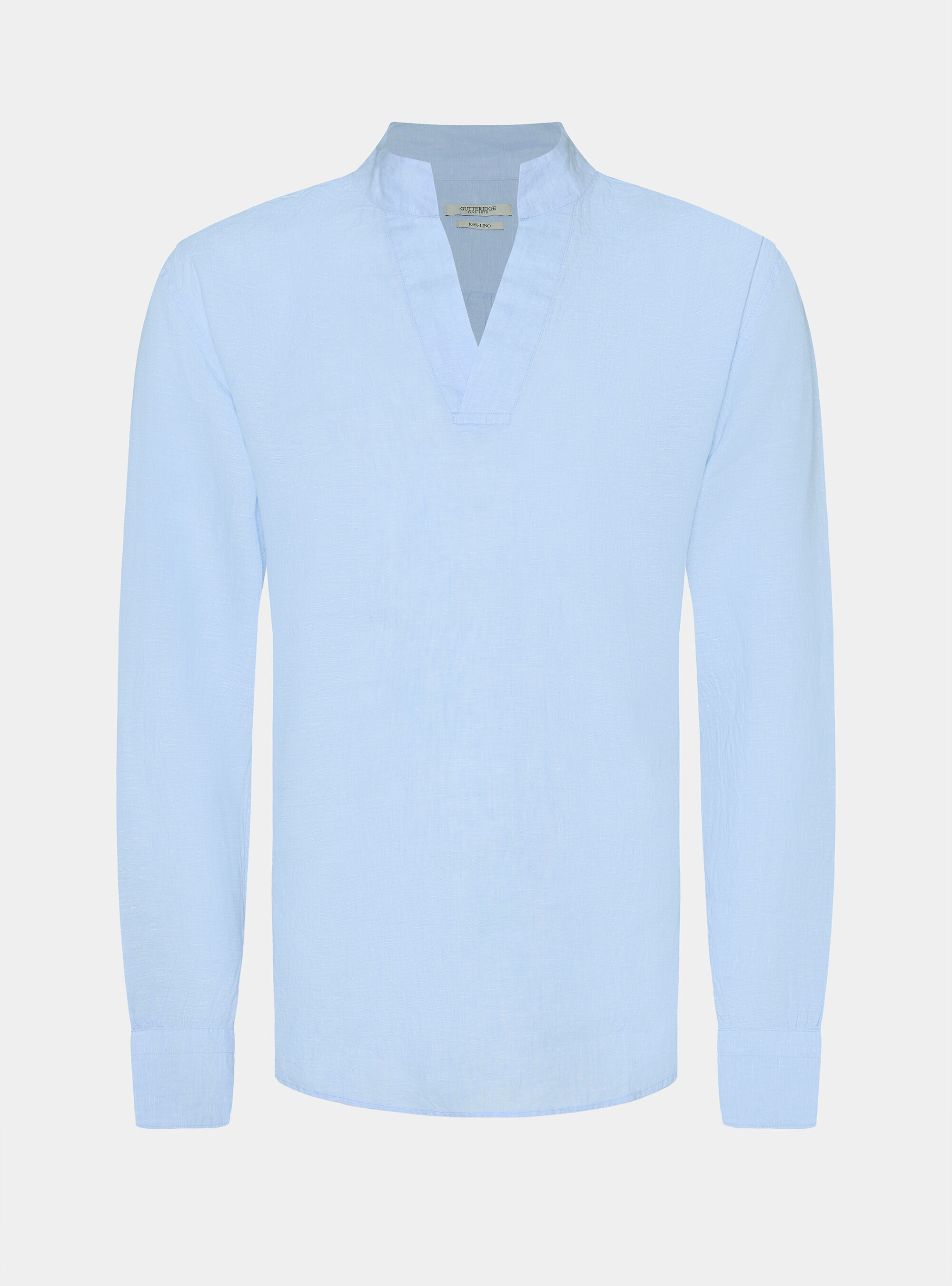 Pure linen shirt with wing collar, LIGHT BLUE