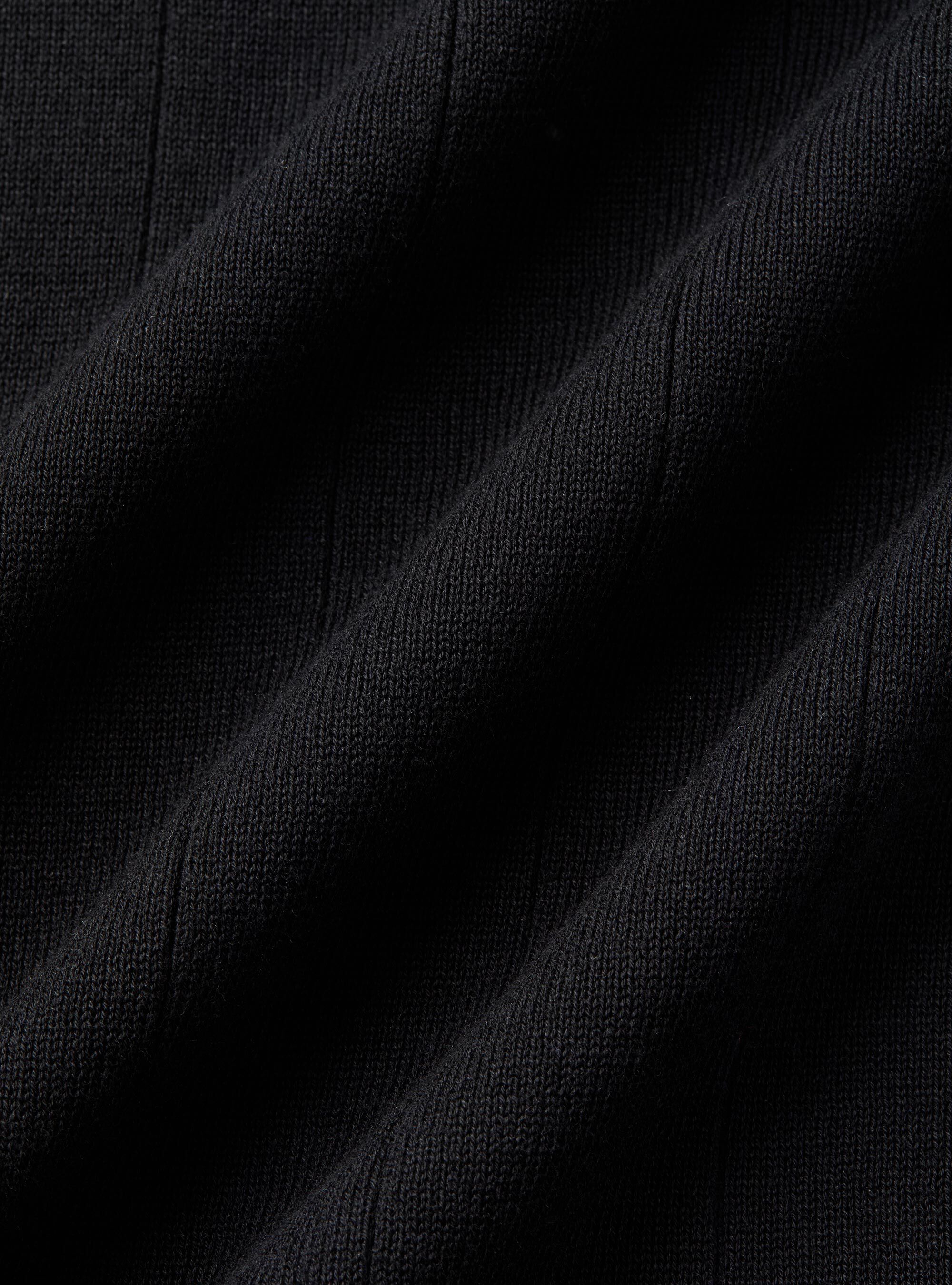 Maglia in puro cotone costa piatta, NERO