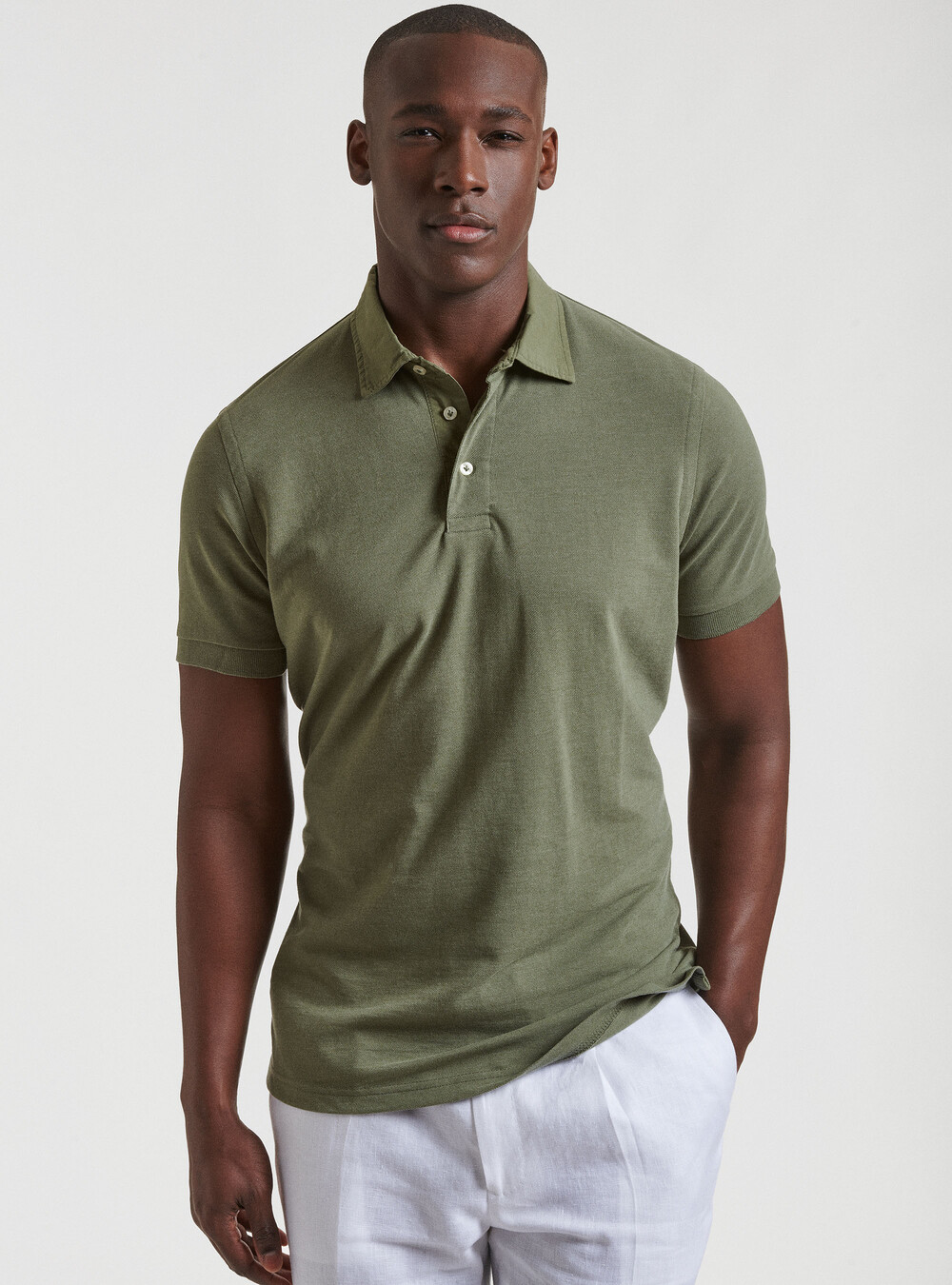 Piqué polo shirt with shirt collar | Gutteridge | Men's Polo