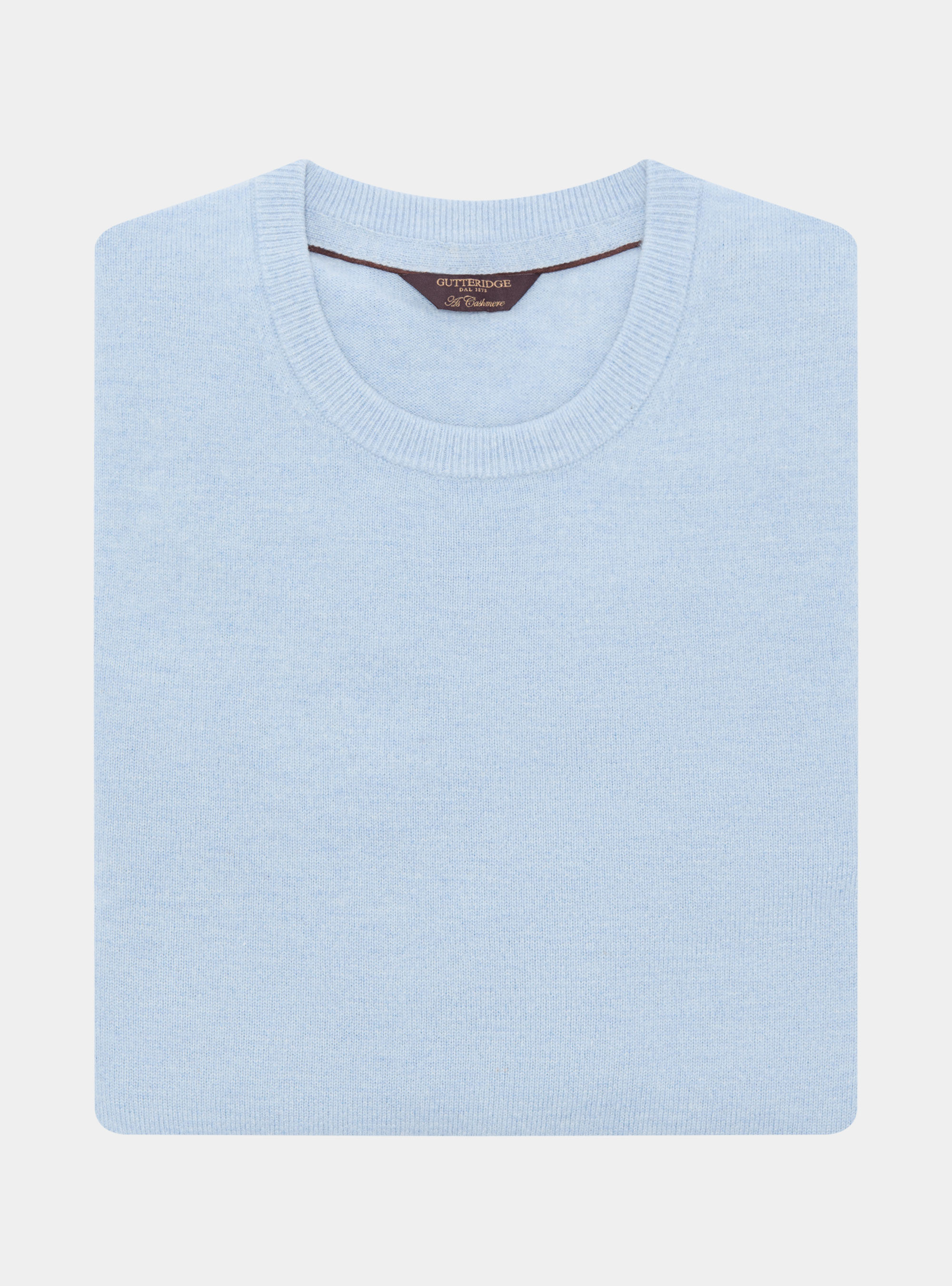 Lambswool and cashmere crewneck sweater, AZZURRO POLVERE 0283C
