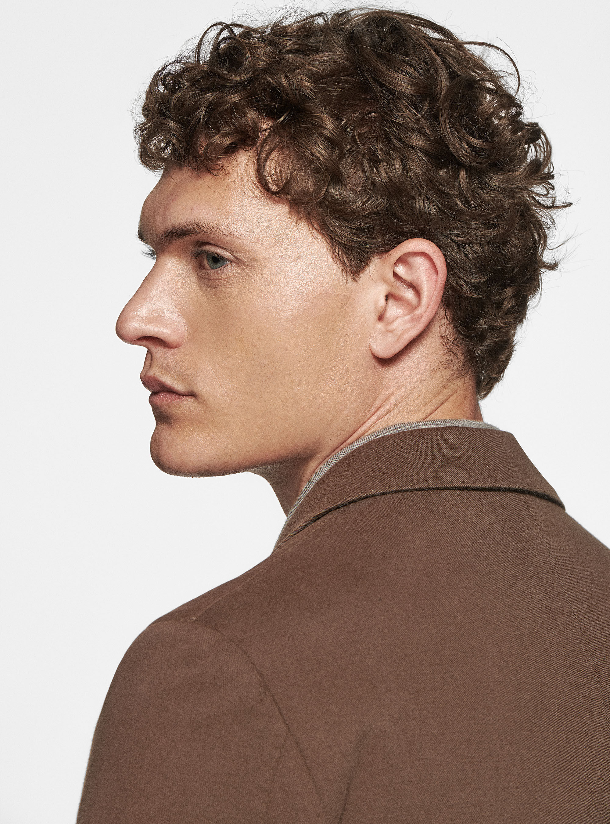 Giacca in cotone cashmere, MARRONE