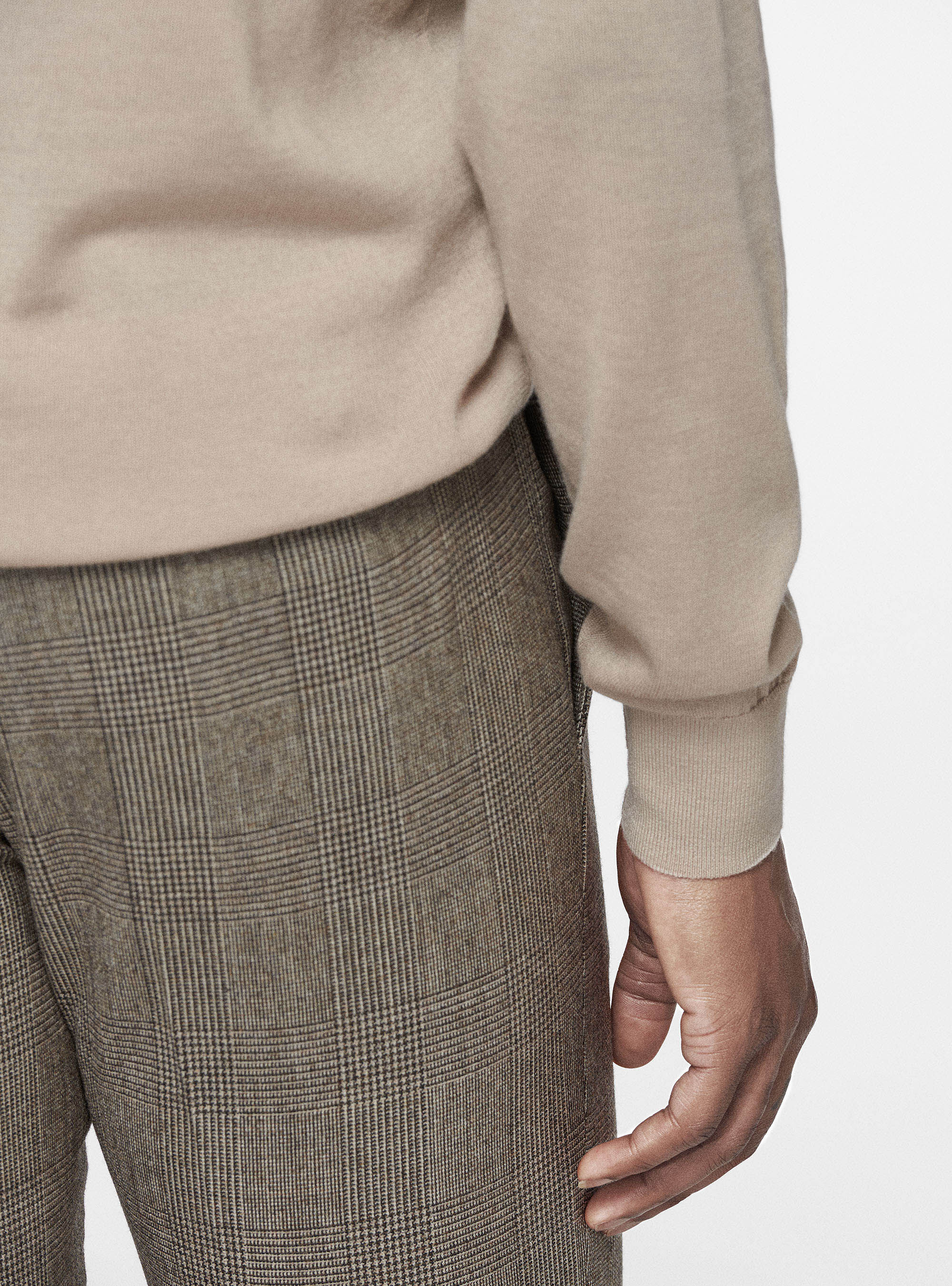 Polo shirt in pure extra-fine merino wool, SAND