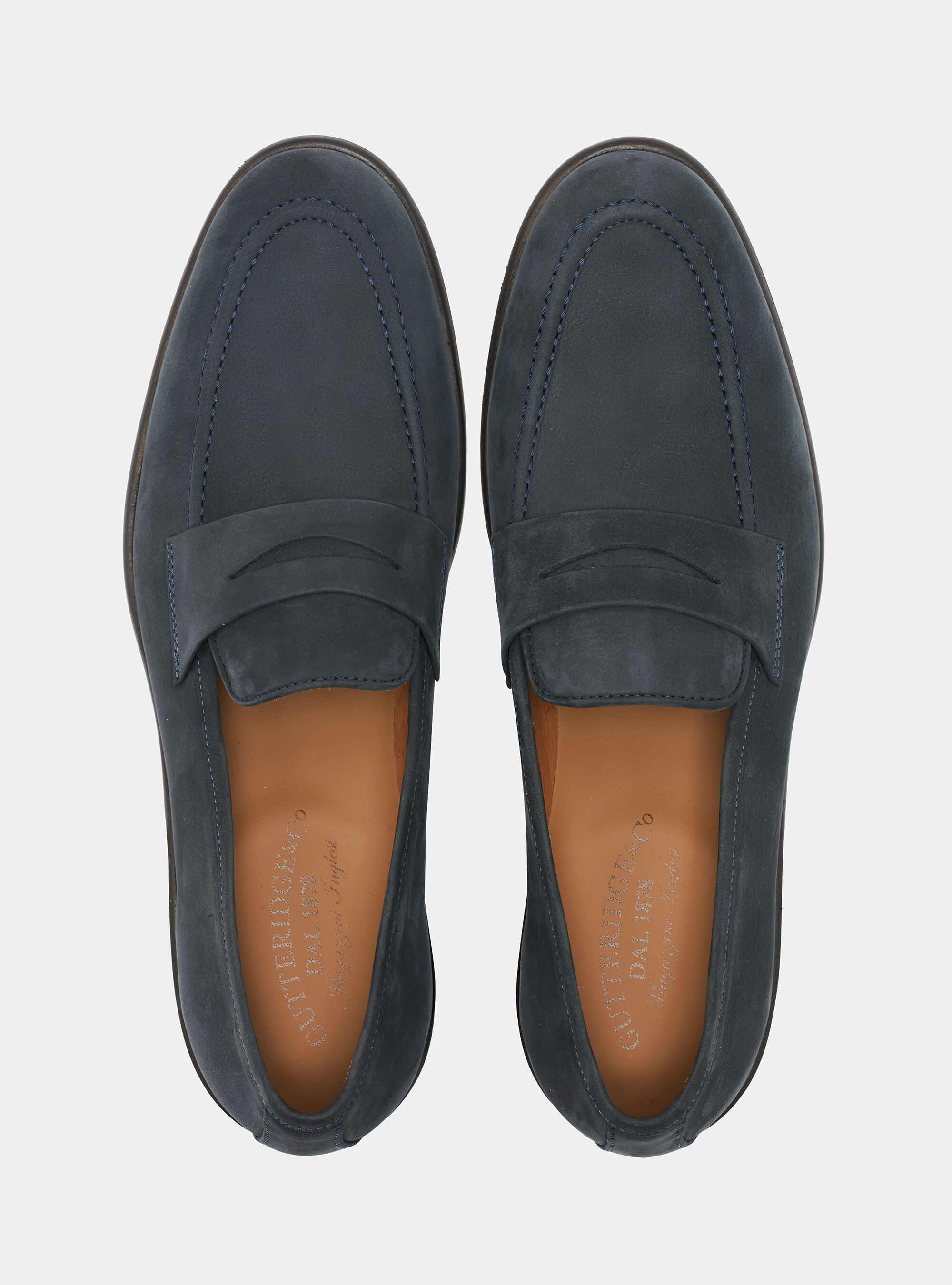 Mocassino in nabuk, BLU