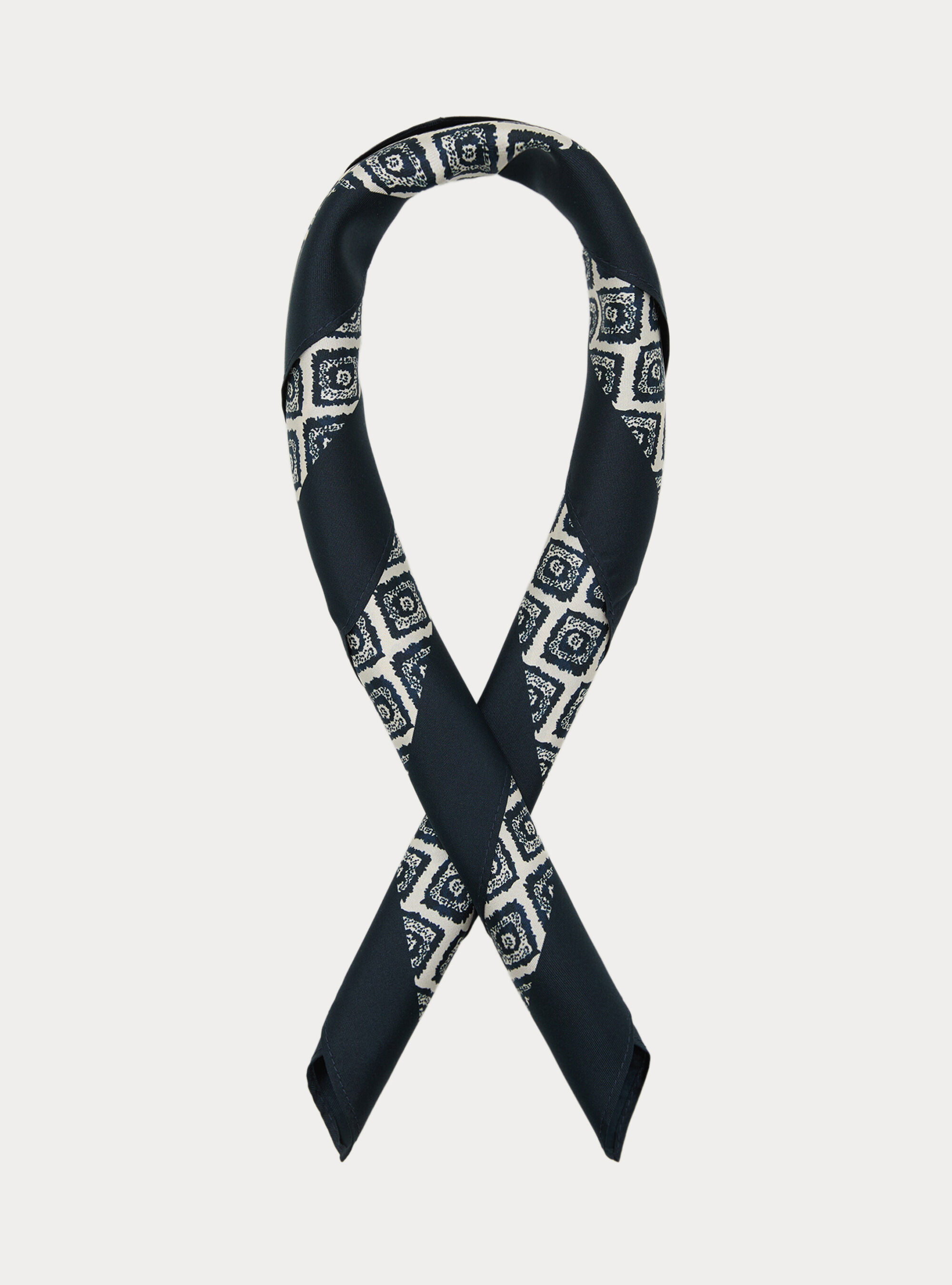 Foulard stampato in seta fantasia geometrica
