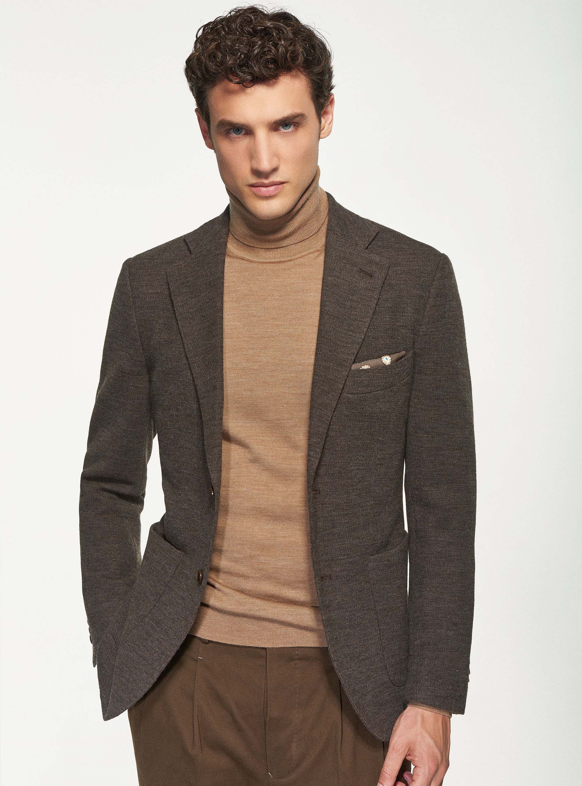 Unlined blazer in wool and cotton jersey GutteridgeUS Men s