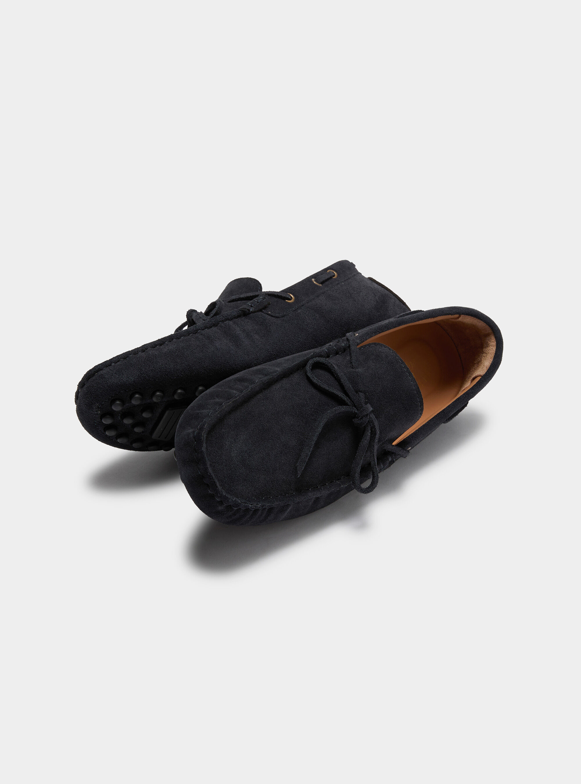 Mocassini in suede da barca, NAVY BLUE