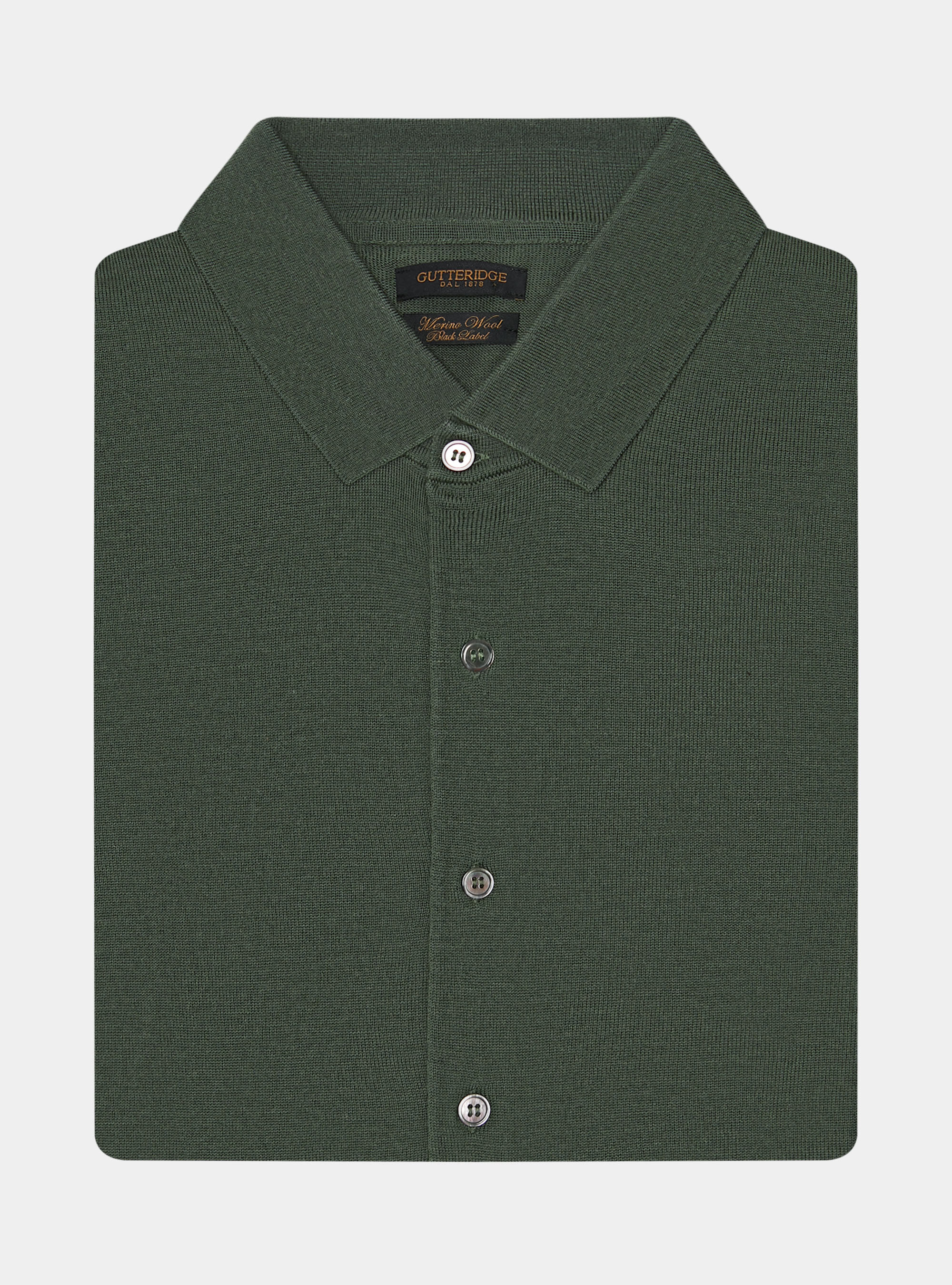 Camicia in maglia in pura lana merino extrafine, MILITARE 0609C
