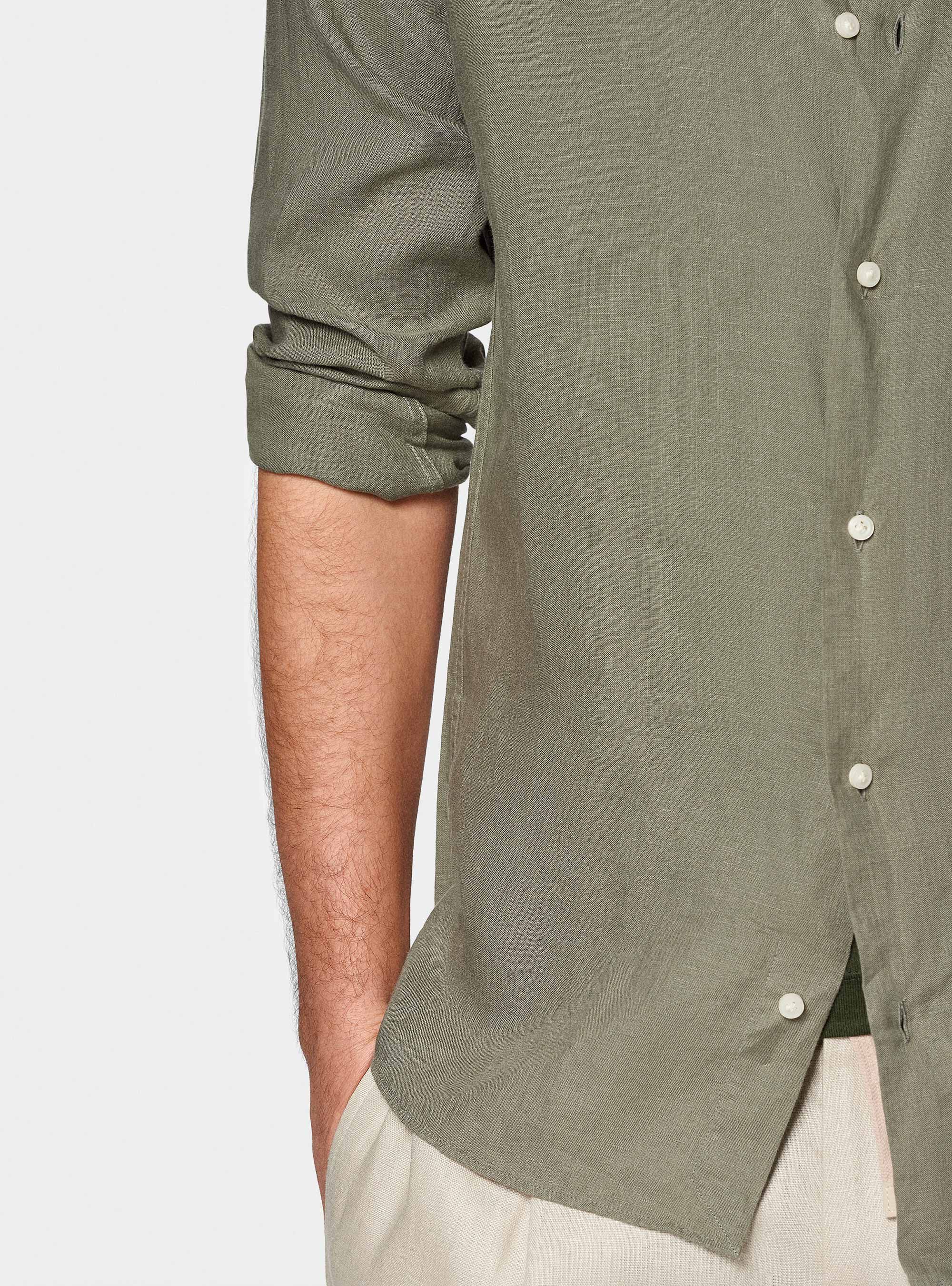 Camisa de lino puro, SALVIA 0602C