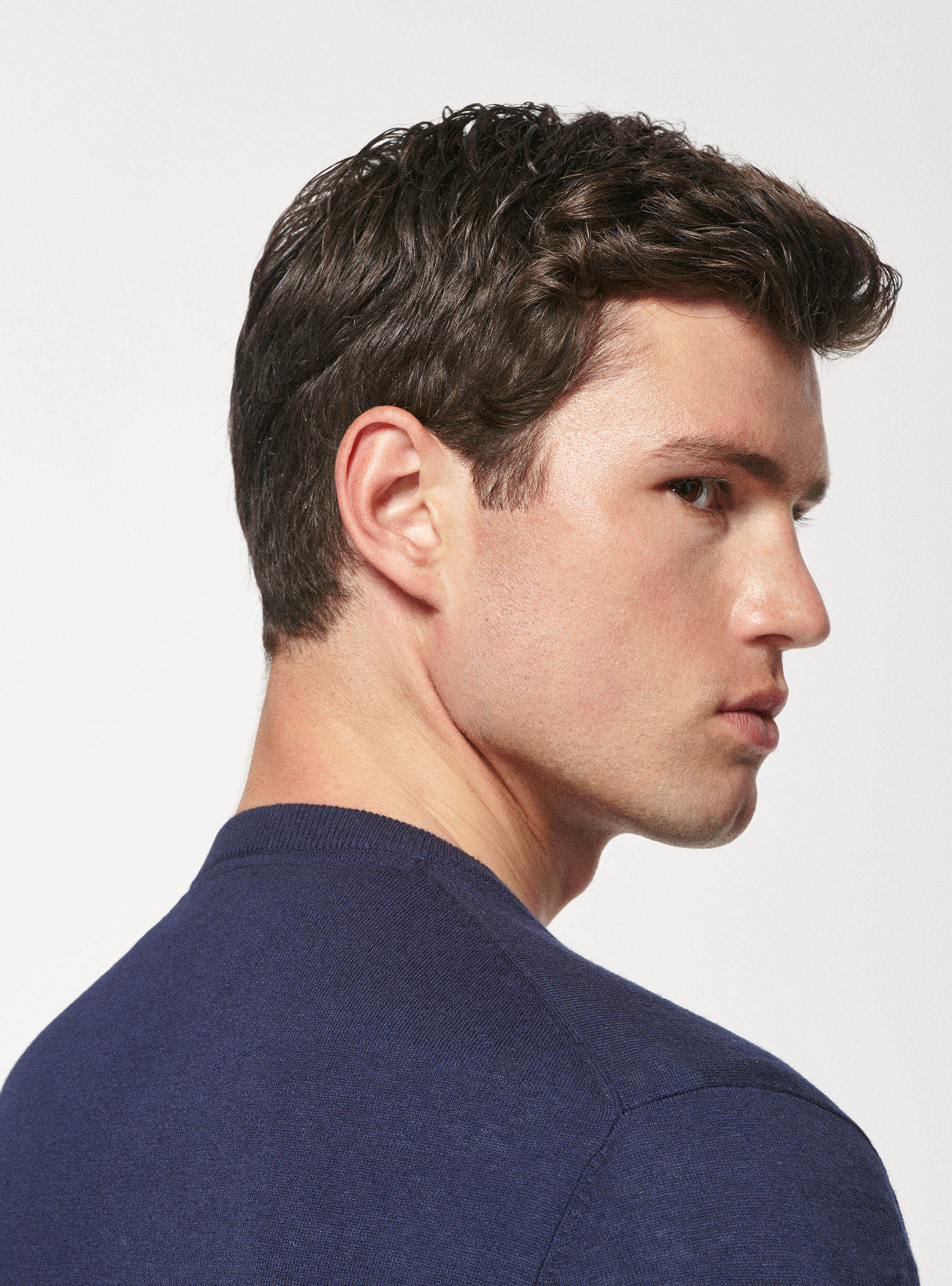 Round neck sweater in cotton silk and cashmere GutteridgeUK