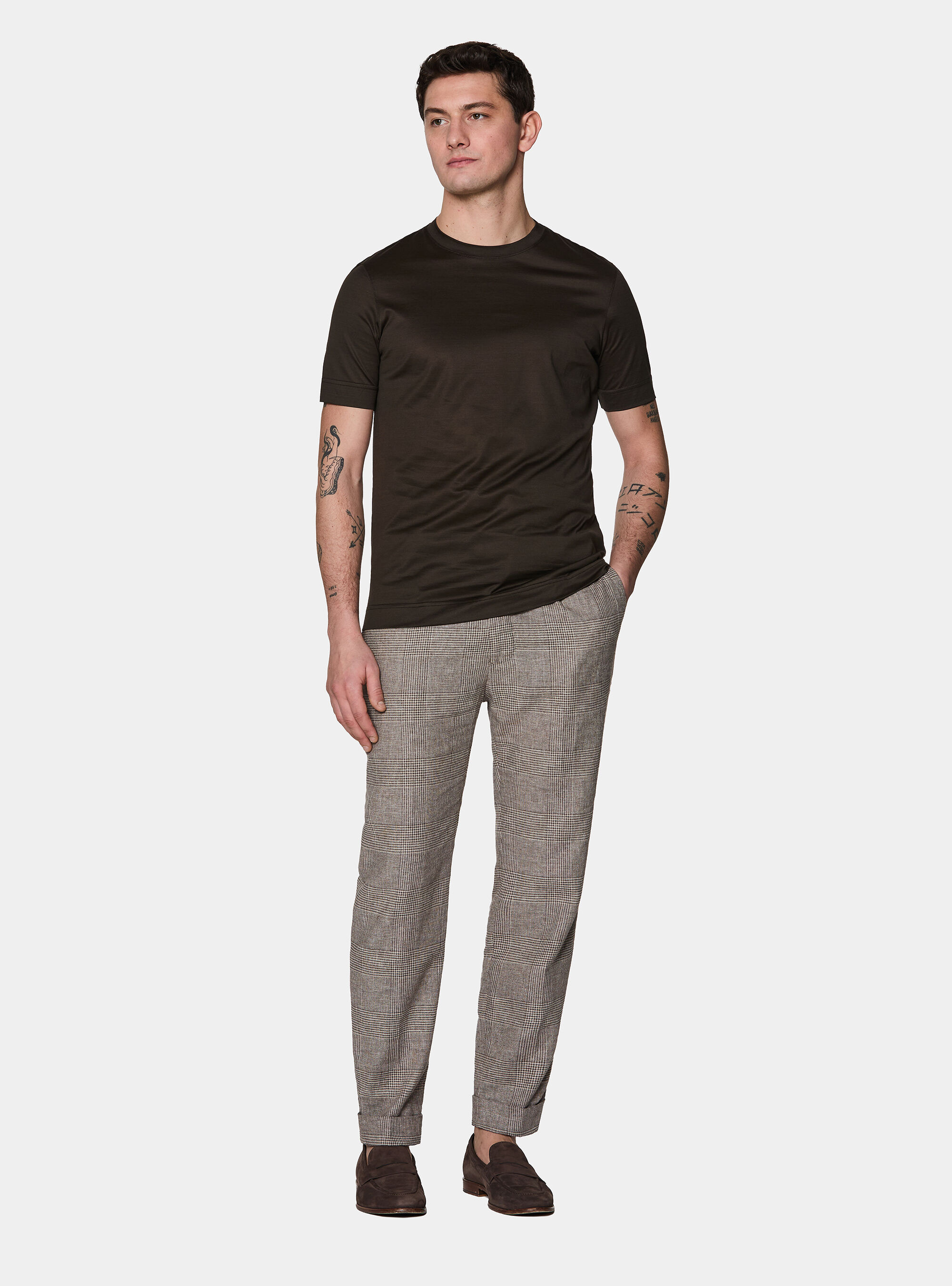 Short-sleeved T-shirt in lisle yarn