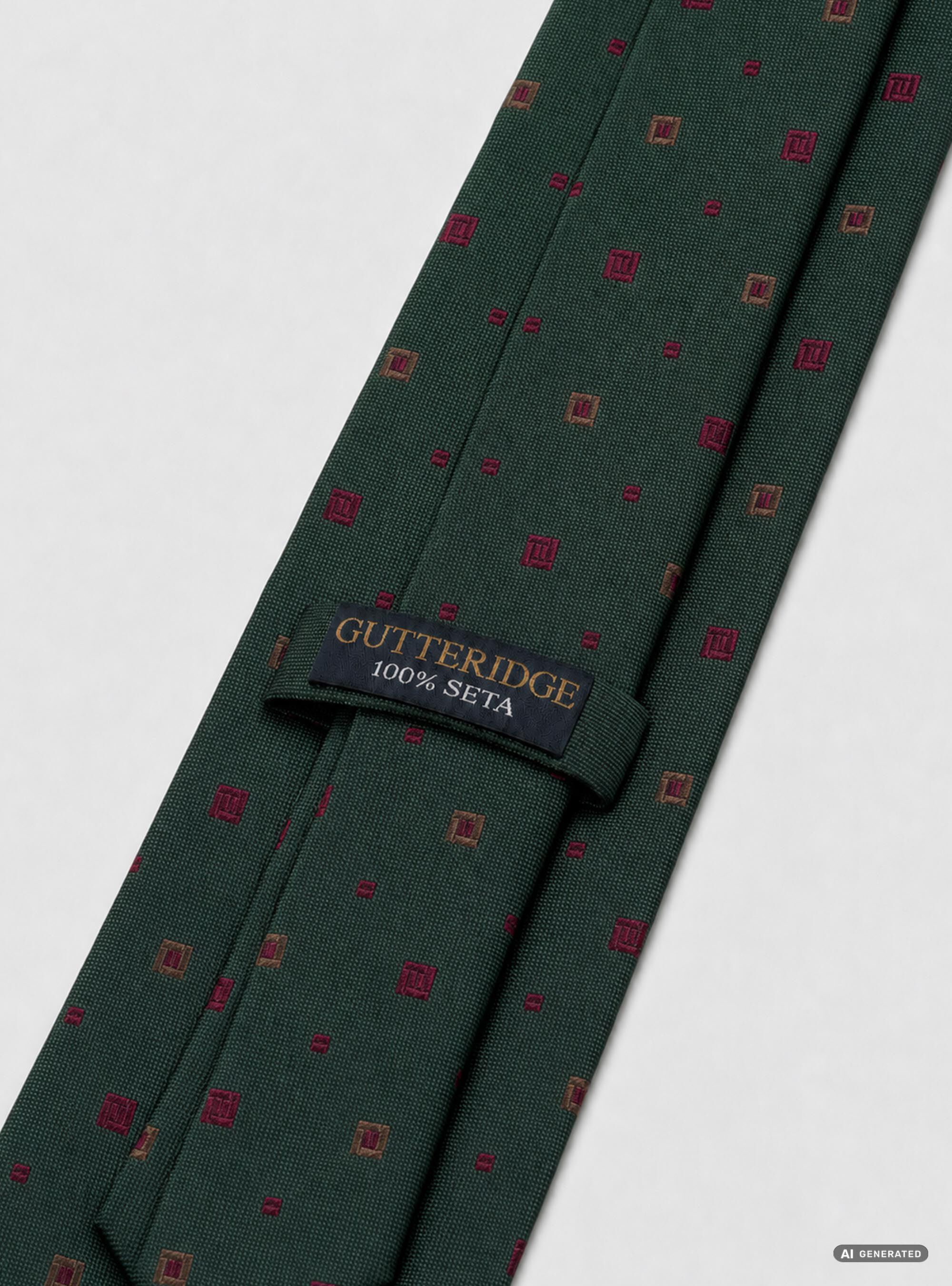 Cravatta in seta jacquard microfantasia, GREEN