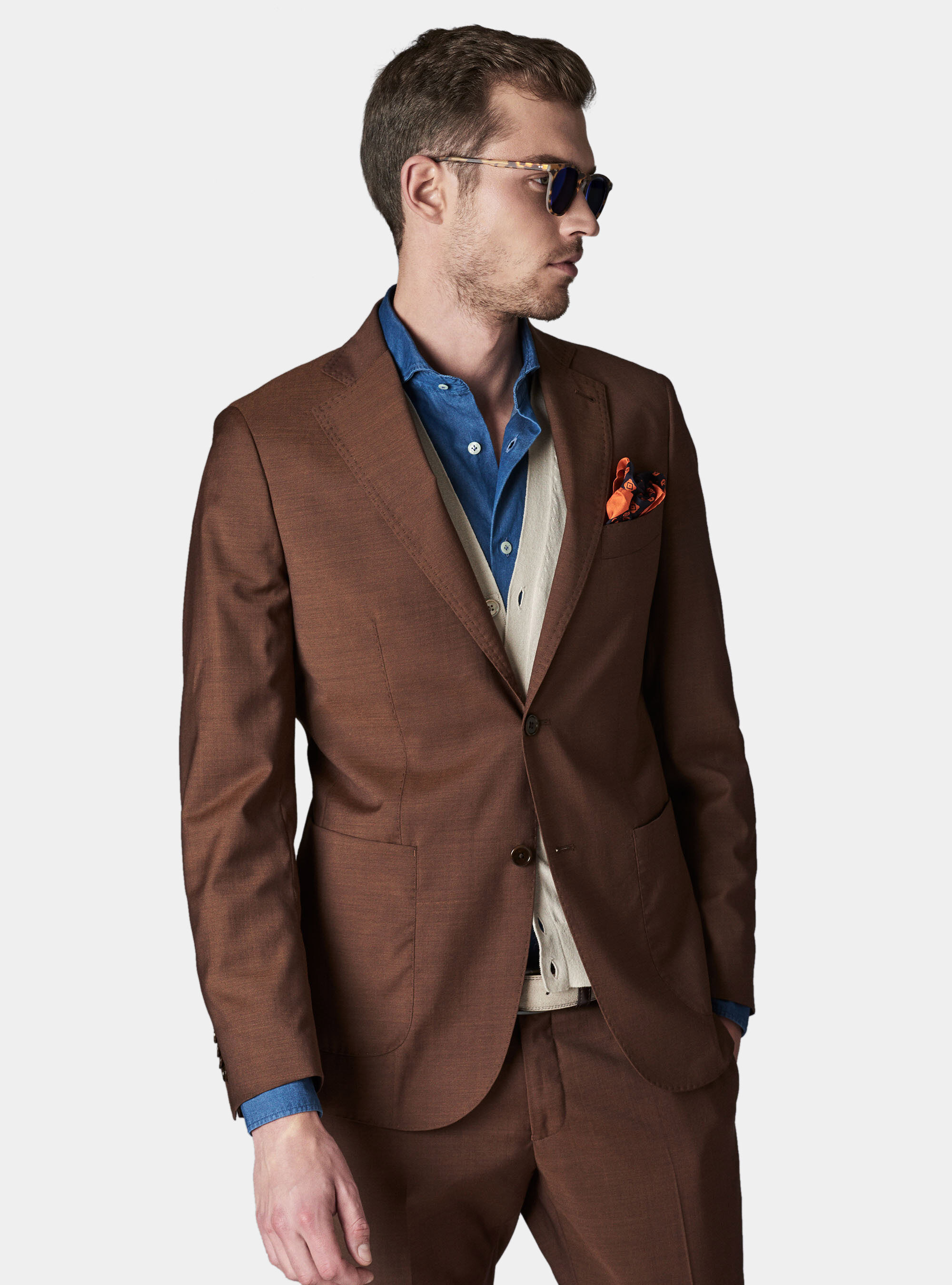Giacca per abito in lana texture super 100 | GutteridgeEU | Saldi Uomo