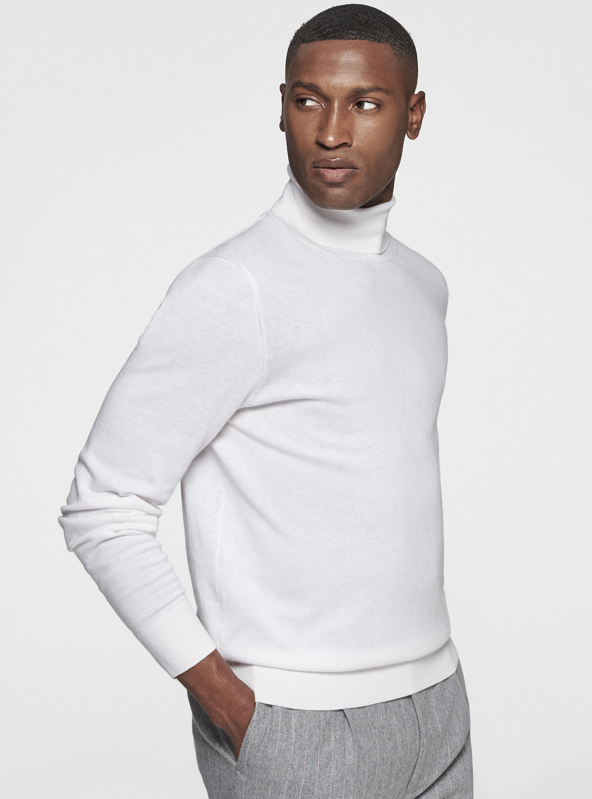 Silk and cashmere cotton turtleneck