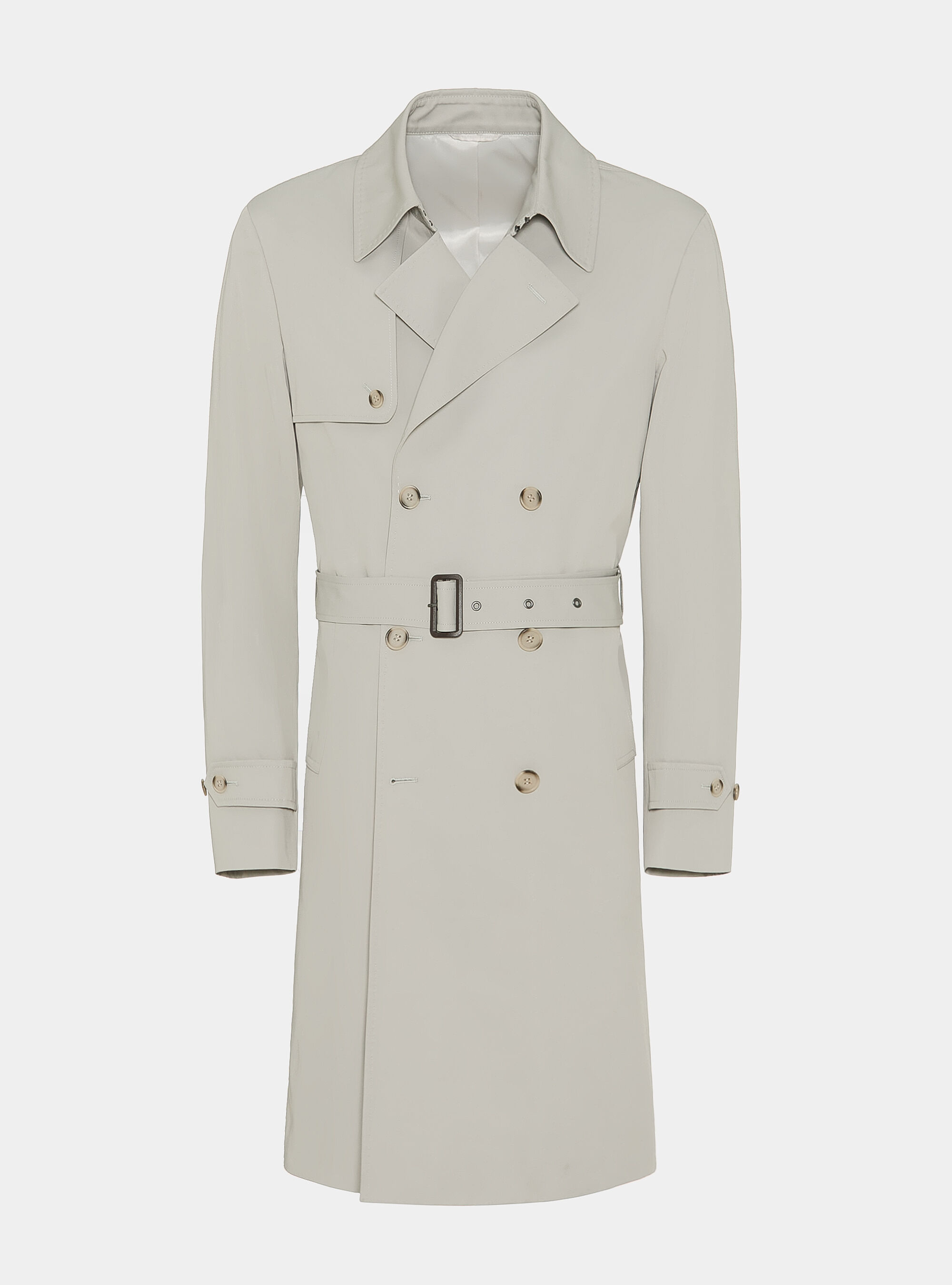 Trench in twill di cotone, ECRU