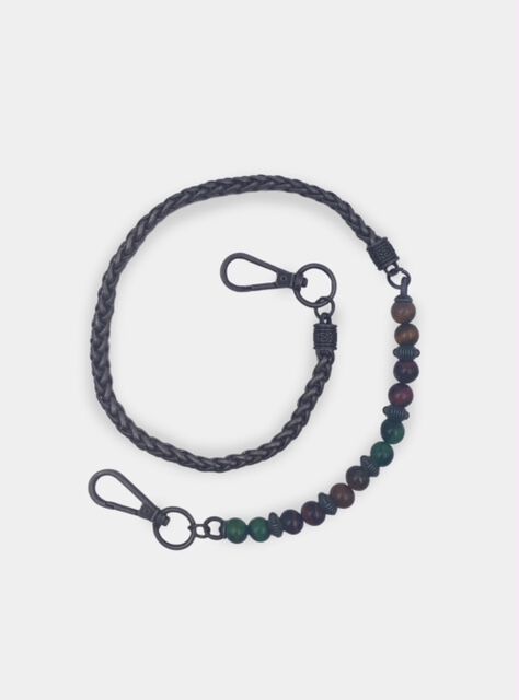 Catena per pantaloni in metallo e pietre, MARRONE