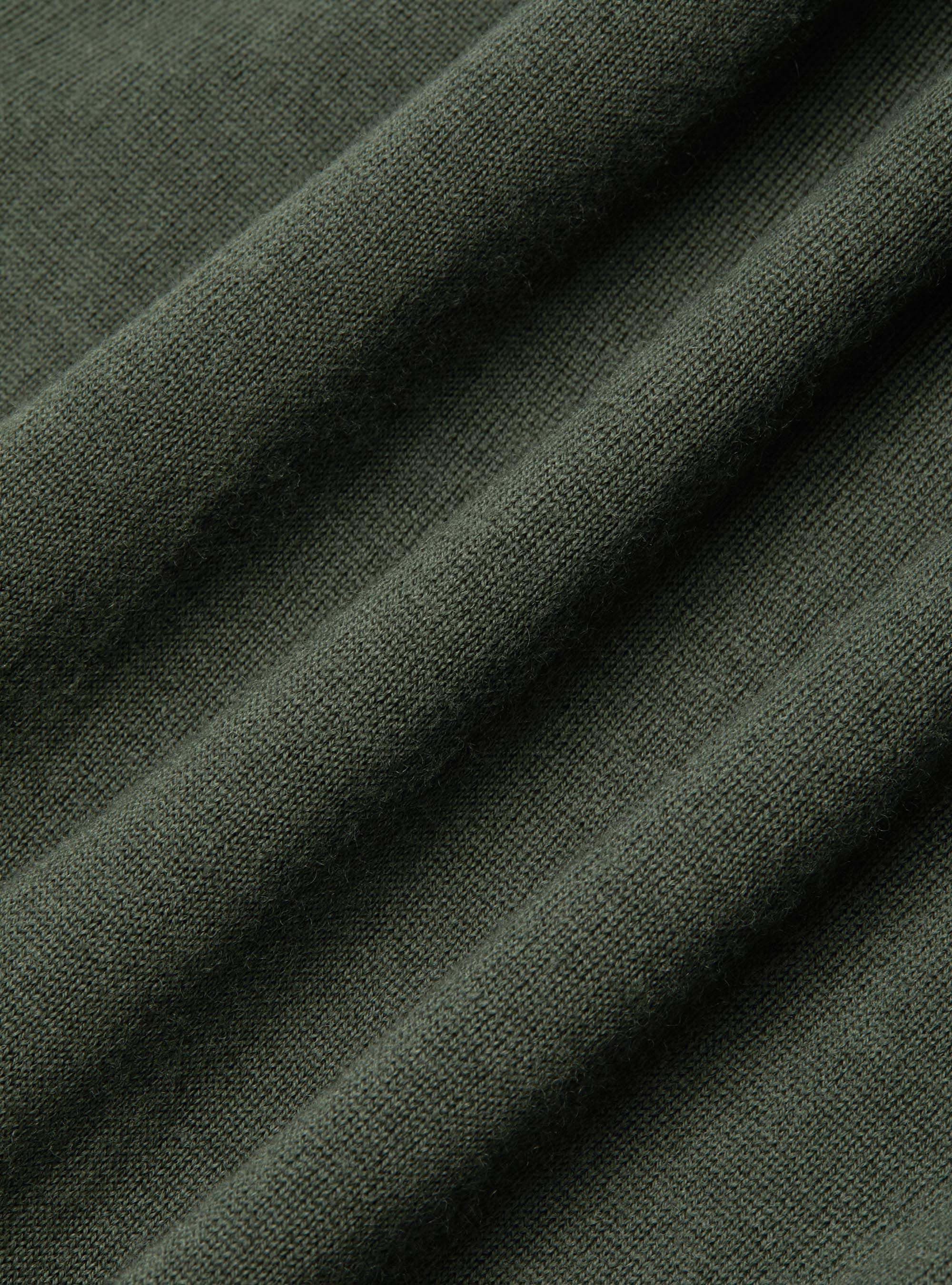 Camicia in maglia in pura lana merino extrafine, MILITARE 0609C