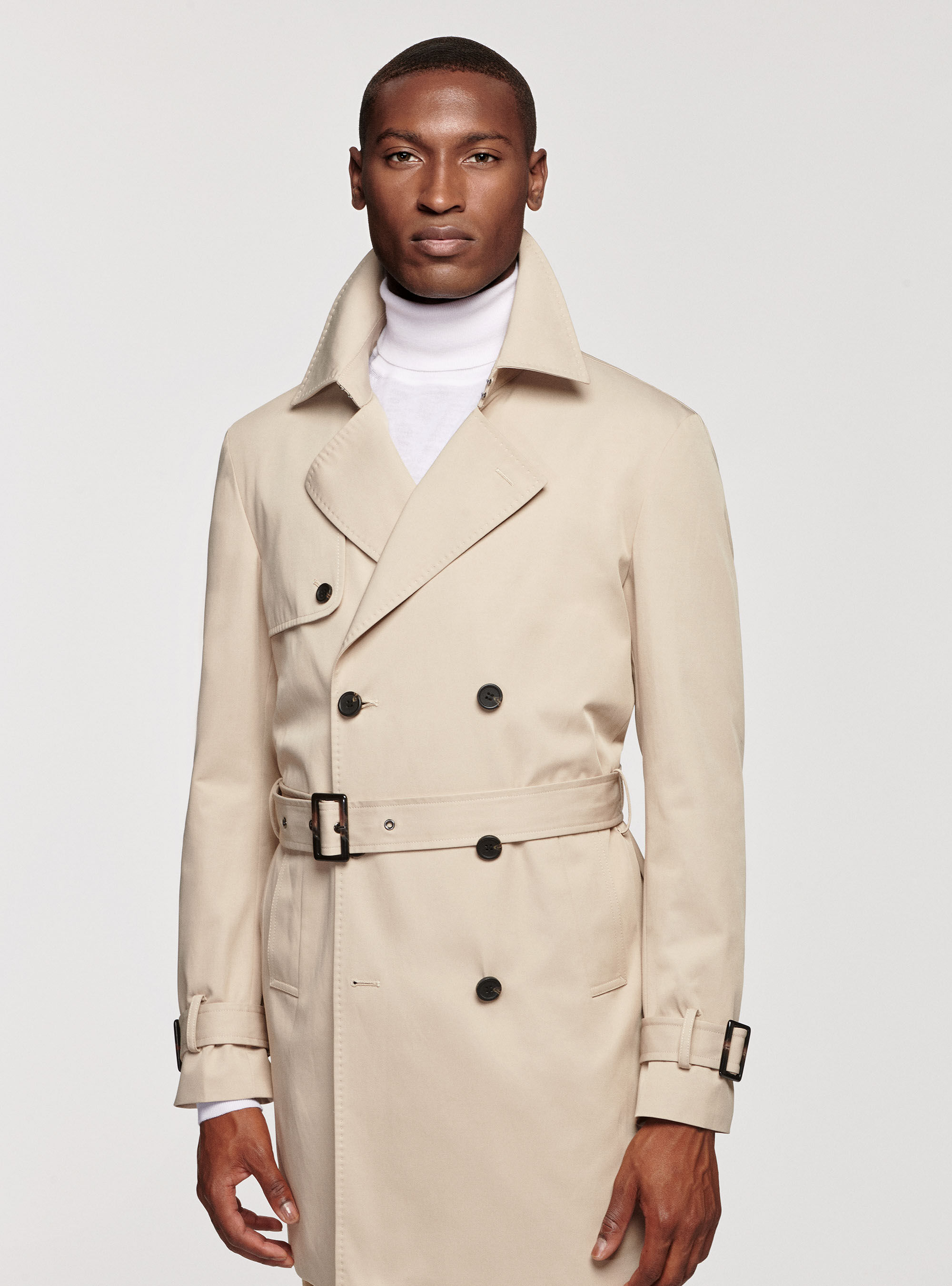 Double breasted twill trench coat GutteridgeEU Men s catalog