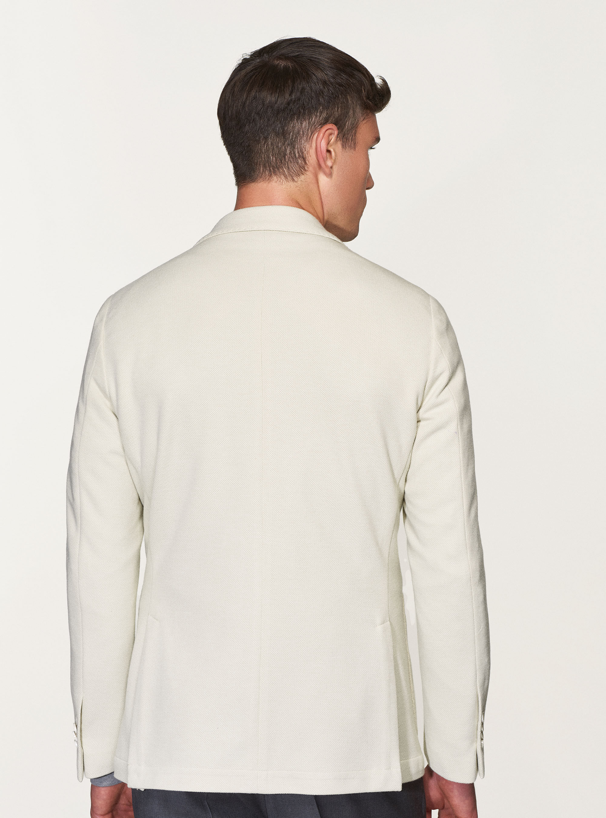 Giacca micro strutturata sfoderata, ECRU