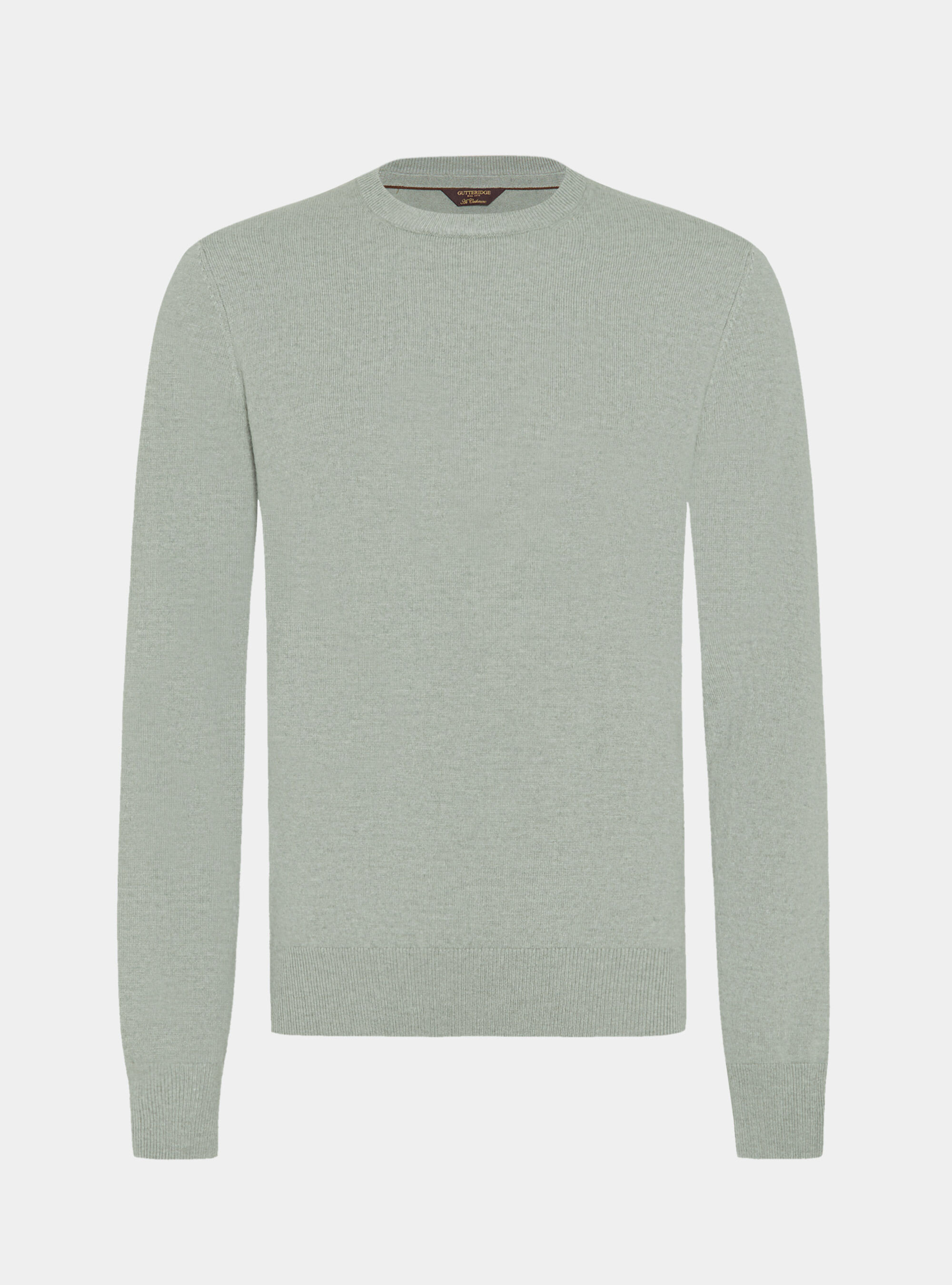Lambswool and cashmere crewneck sweater, VERDE GIADA 0655C